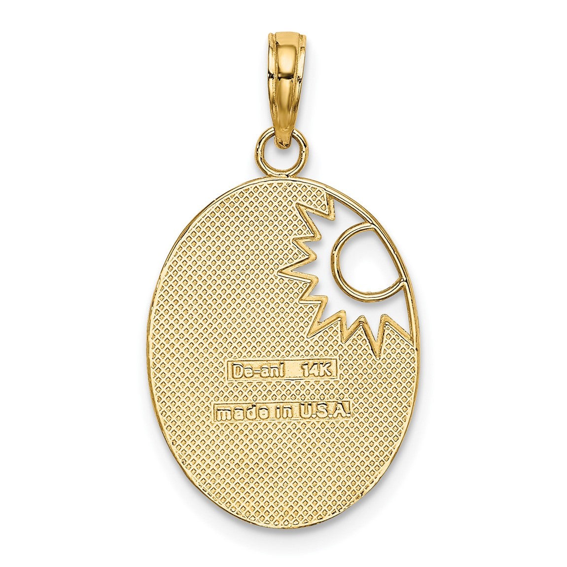 14k Yellow Gold w/Rhodium You Are My Sunshine w/Cut-Out Sun Pendant