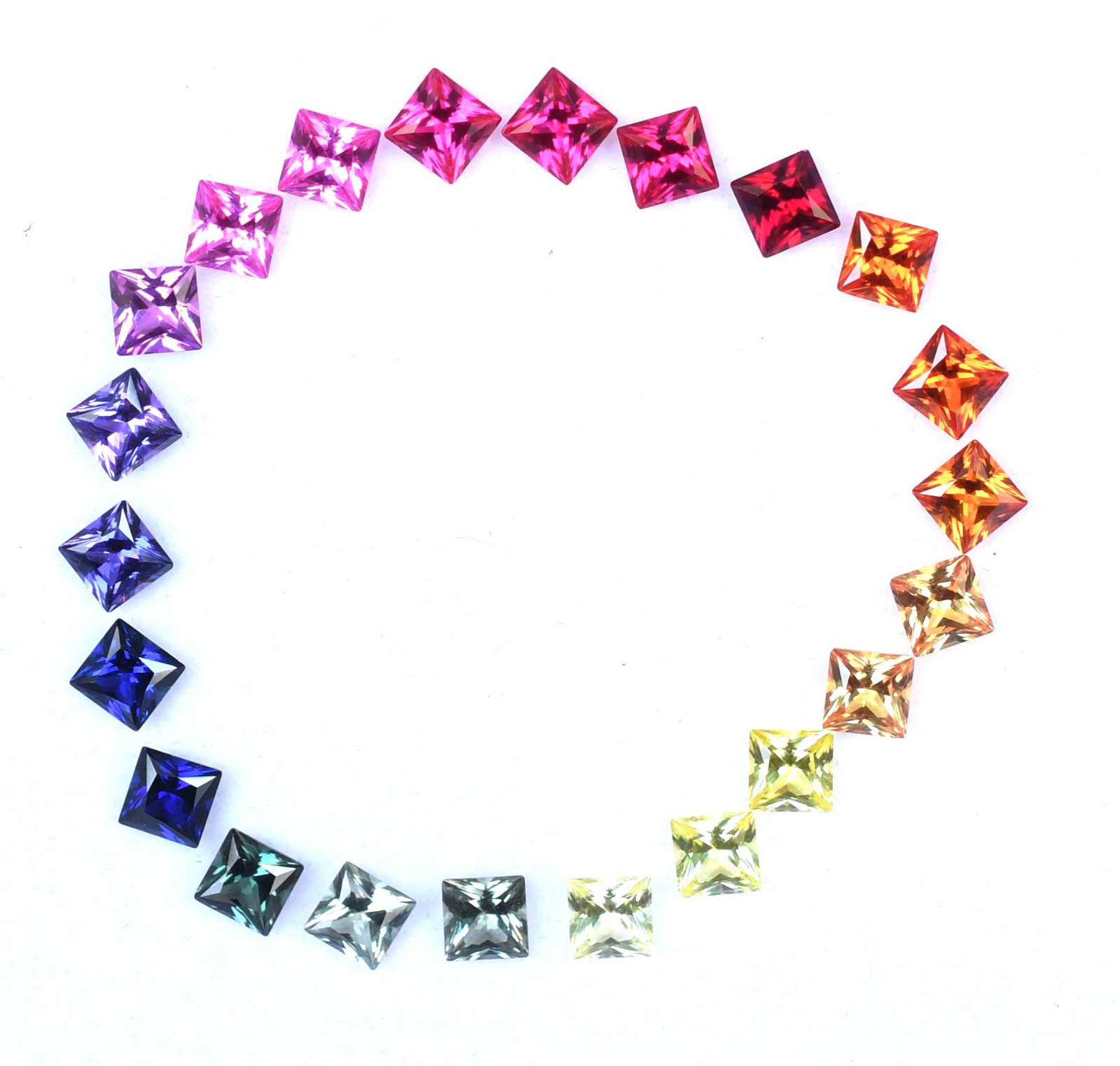 5×5 mm Natural Rainbow Sapphire Princess Cut 22 pcs Stunning Loose Gemstone