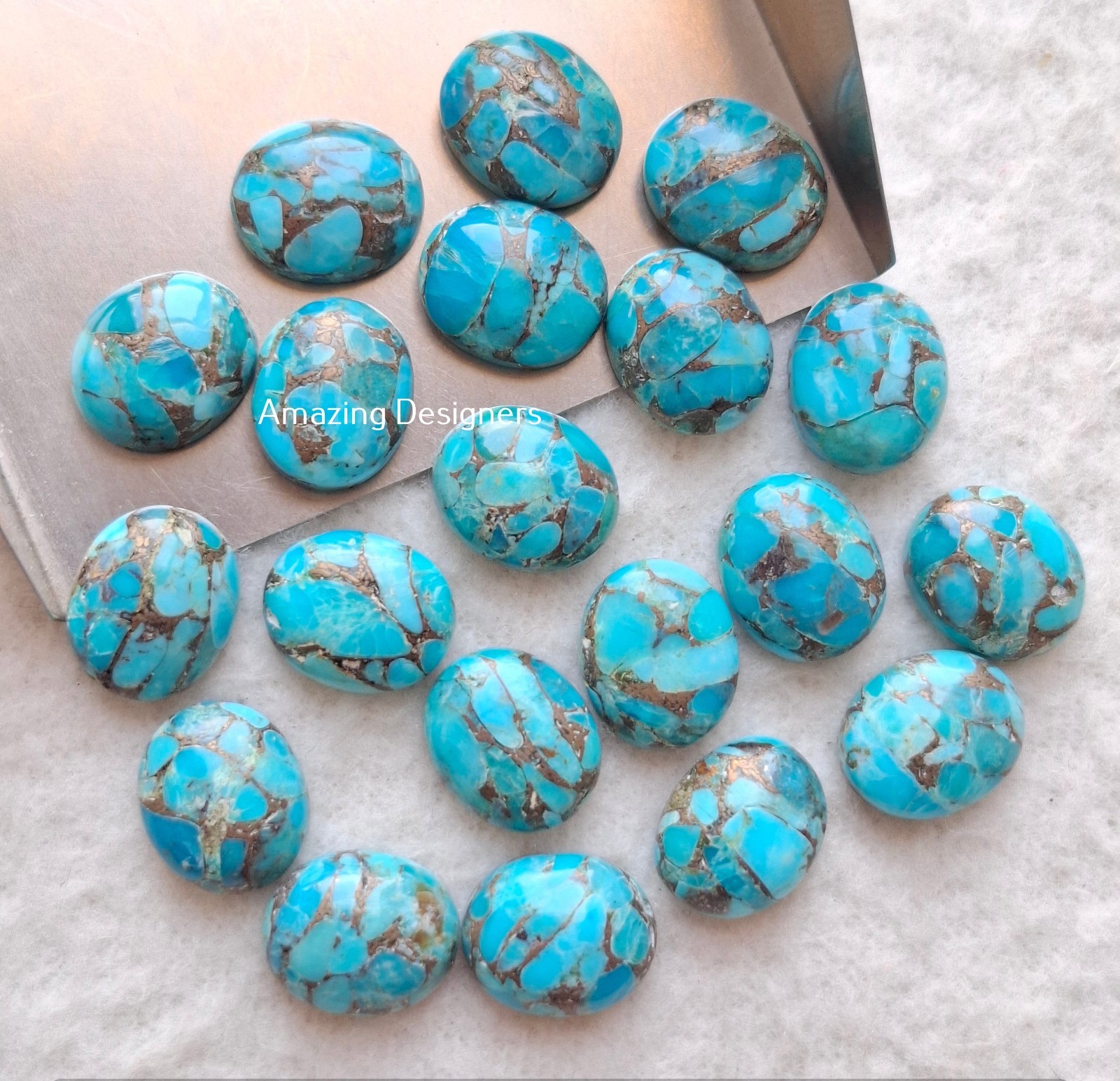 Natural Blue Copper Turquoise Oval Cabochon 5x7mm to 20x25mm Loose Gemstone
