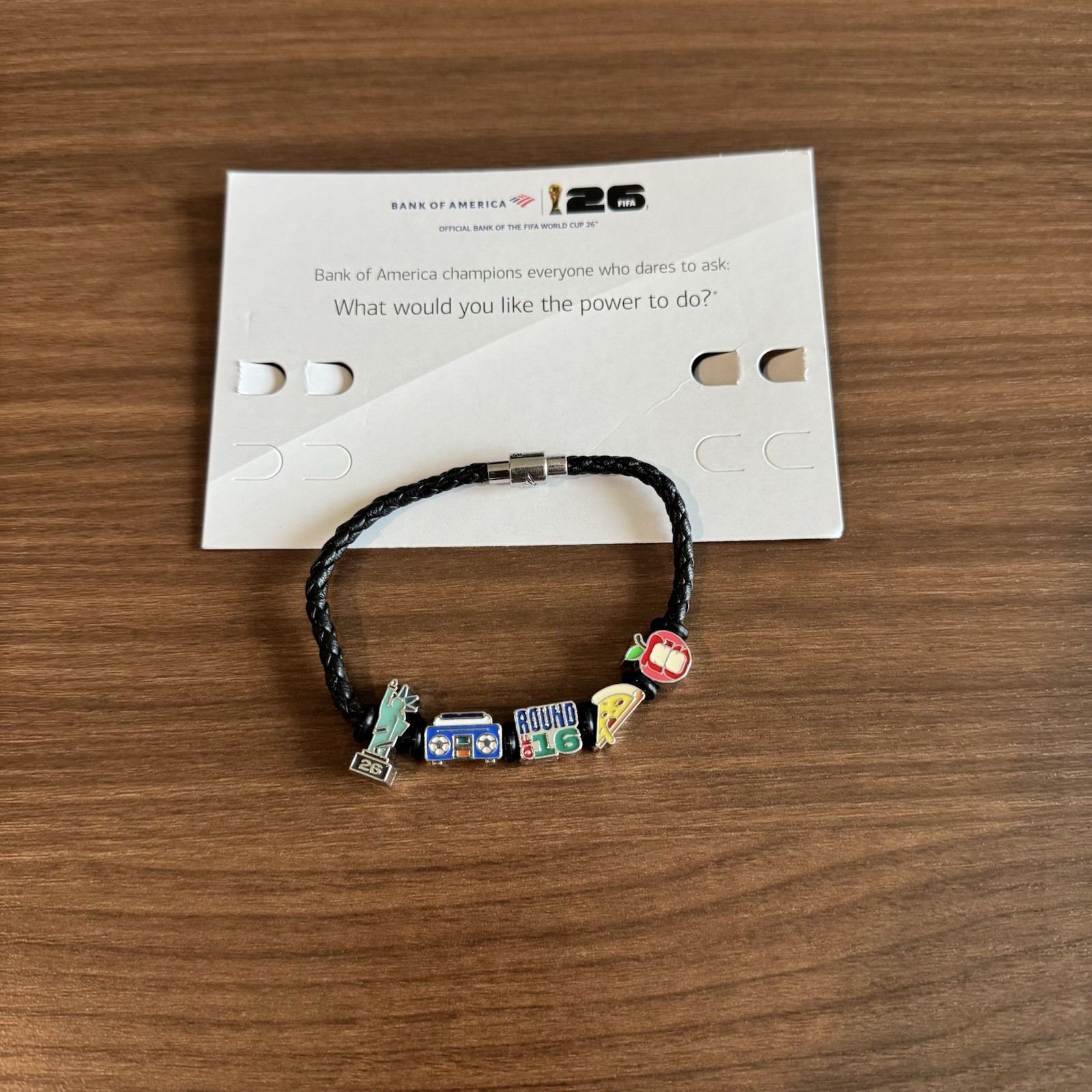 New 2026 FIFA World Cup Bank of America Charm Bracelet Sz L 9″ NJ NYC 07/05/26