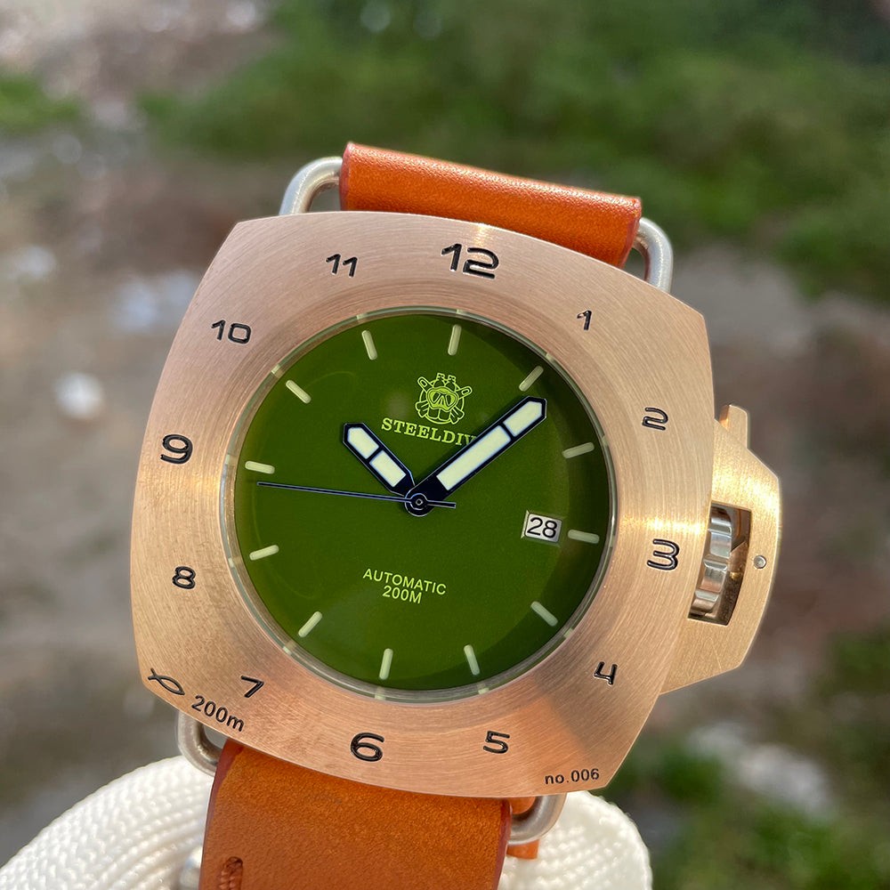STEELDIVE SD1935S Mens Bronze 47mm Automatic Dive Watch NH35 Sapphire Steel