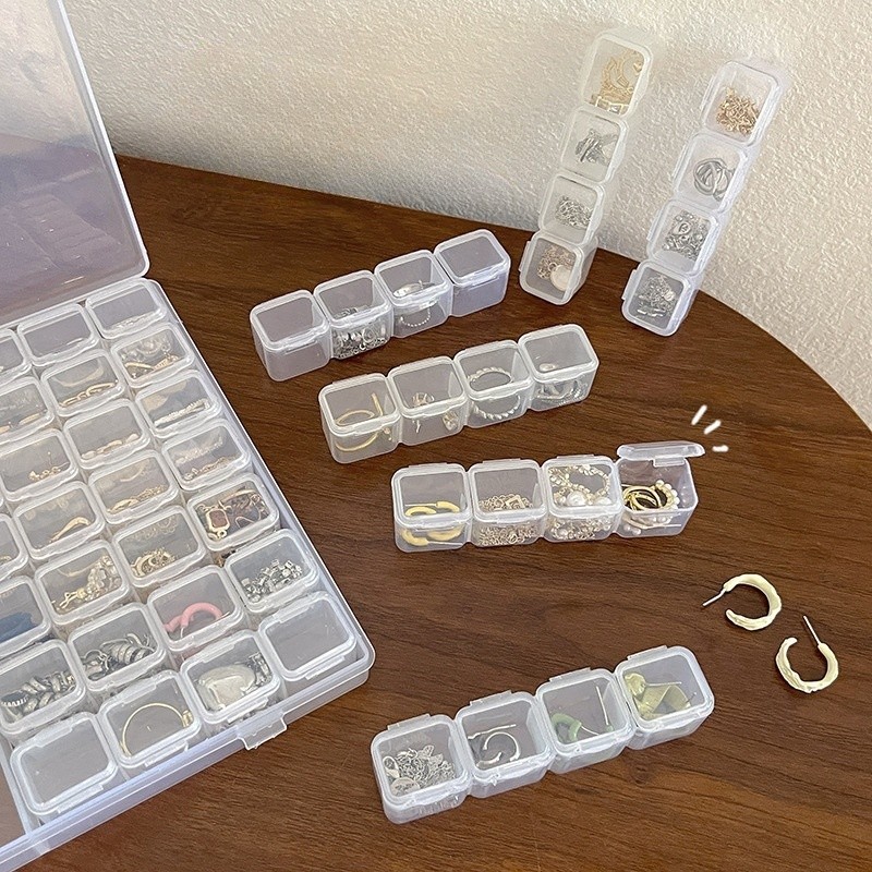 Clear Travel Jewelry Organizer Box Portable Case for Rings Earrings Necklace