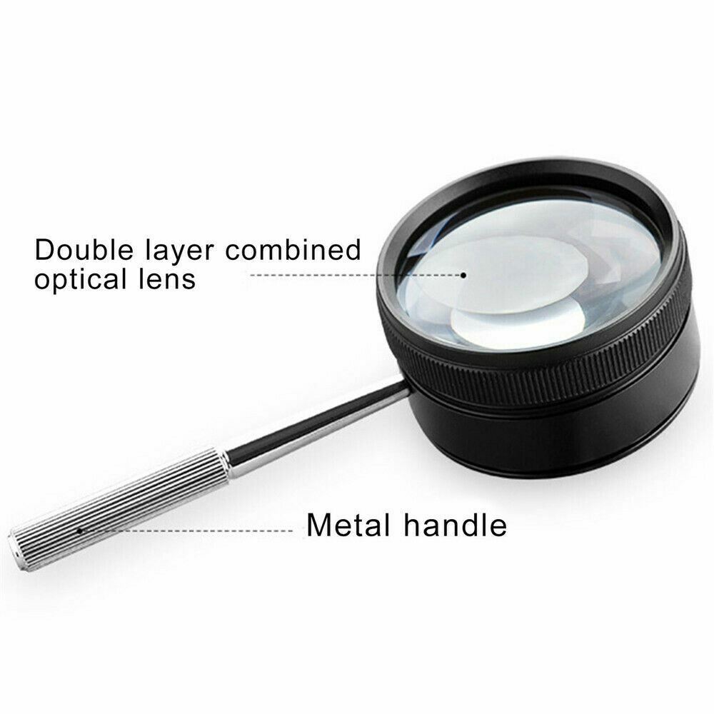 Magnifying Glass Lens 35X High Power Magnifier Non-Slip Handle for Coins Jewelry