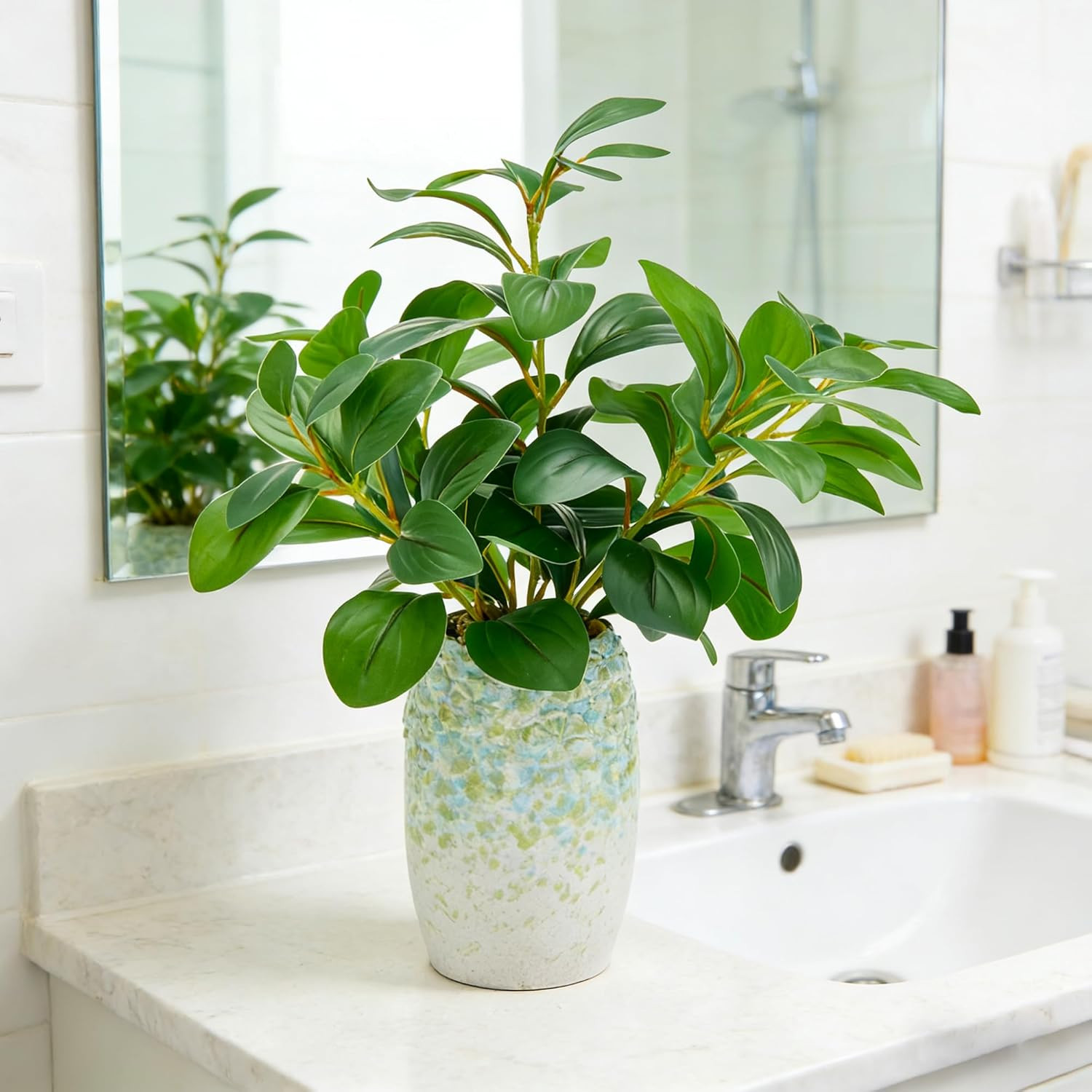 K&Y Realistic Artificial Potted Plants Olive Wild Fern Berry Decor Low Maintenan
