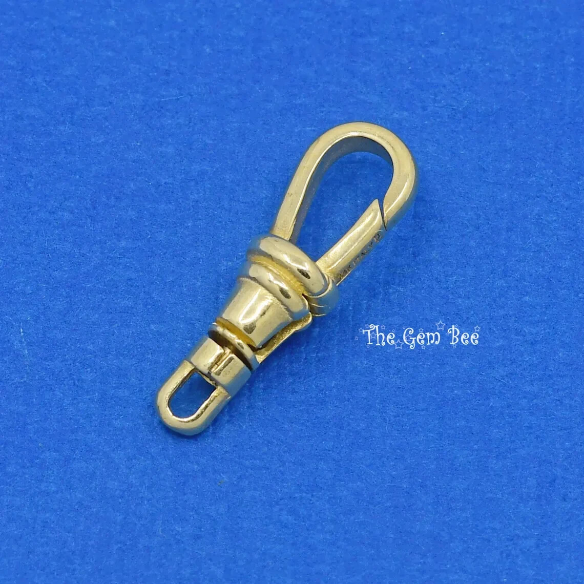 6.5×19.5mm 14k Yellow Gold Swivel Lock Dog Clip Chain Hook Charm Lobster Clasp