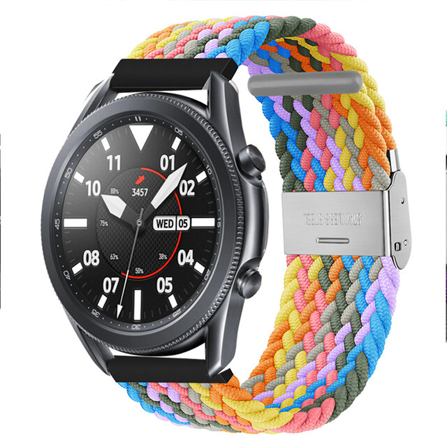 Samsung Galaxy Watch 4 3 Classic Active 2 Braided Elastic Woven Nylon 20mm Band
