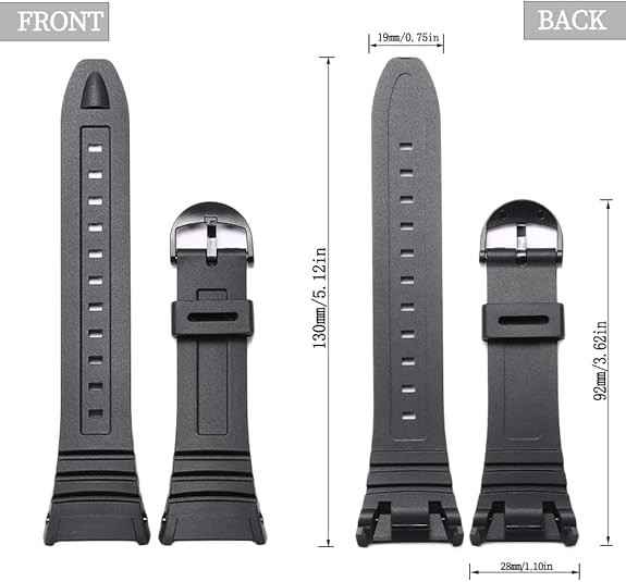 Replacement Watch Strap Band Compatible with Casio Men’s W-96H W96H-1BV Sport