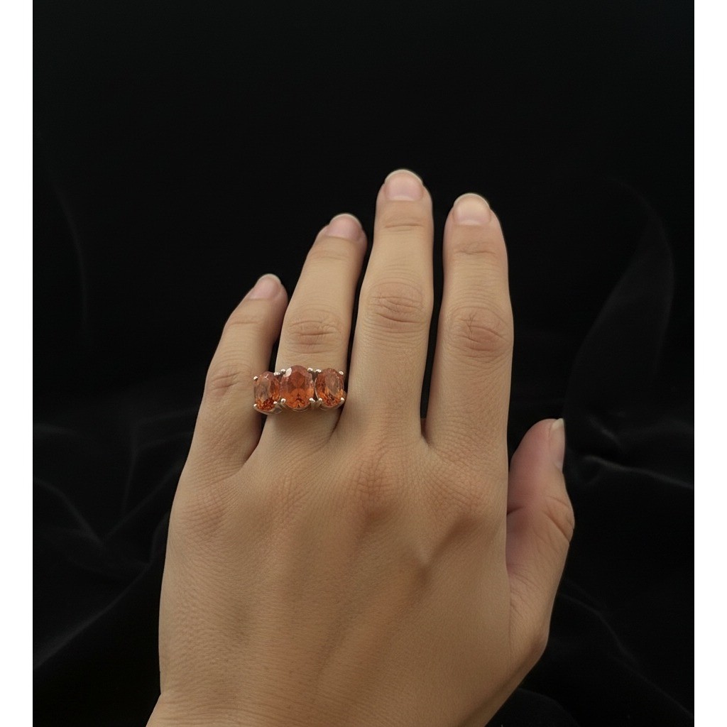 JTV BBJ 9.25 Sterling Silver Spessartine Ring Size 5