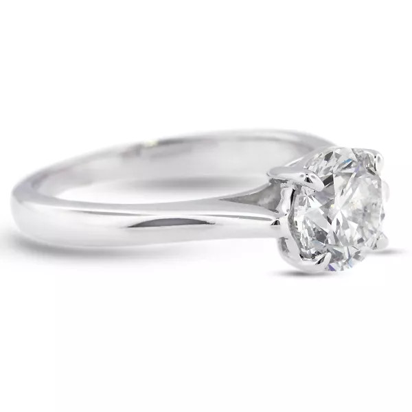 Classic Solitaire Engagement Ring 14K Gold 1.28 CT Round Lab-Grown Diamond E SI2