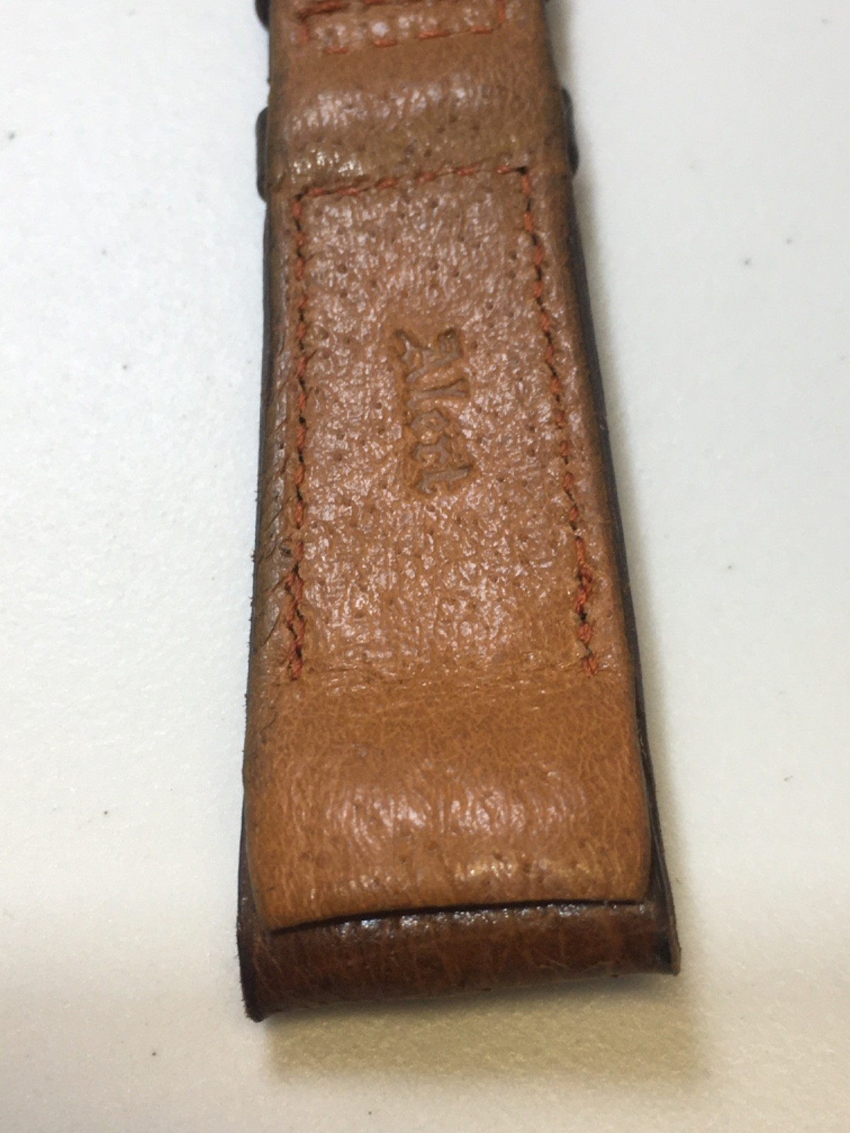 Vintage Pigskin Leather Watch Strap British Hand Made 1950s Open End 19mm N.O.S.