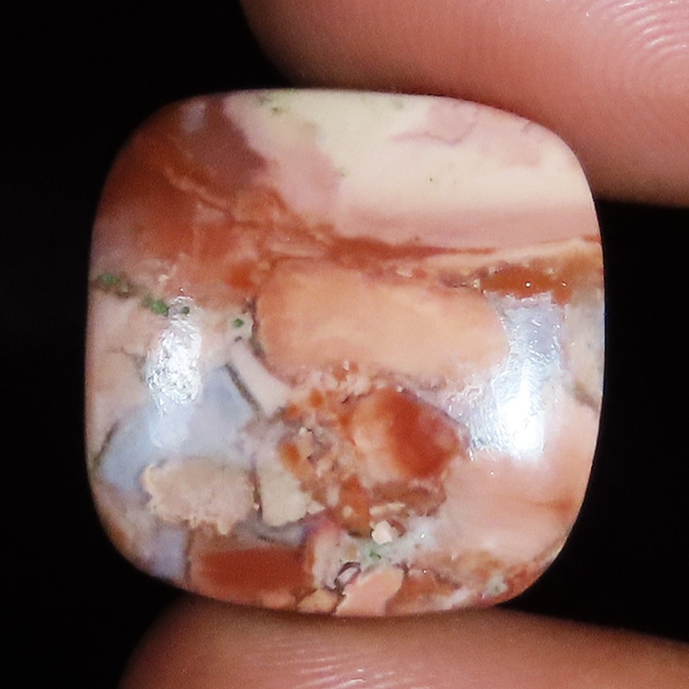 natural Cotton Candy Agate cushion cabochon gemstone 14.60 Carat. (17x18x04 mm)