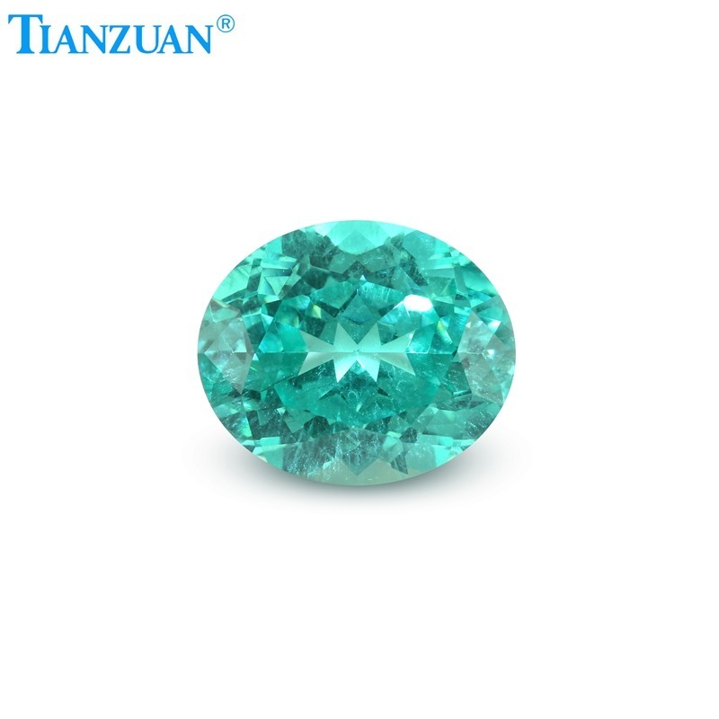 Synthetic YAG Oval Shape Neon Paraiba Color with inclusions loose Gemstones