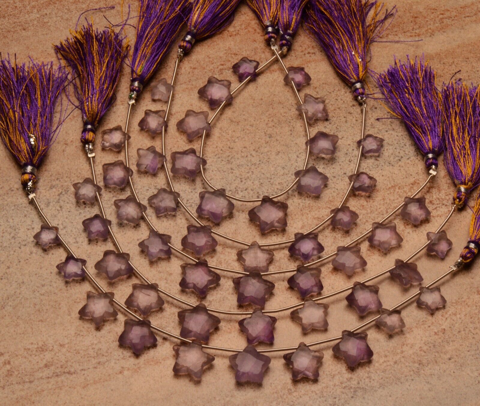 Natural Gem Purple Amethyst 10 to 13 mm Size Star Shape Beads 7″ Strand