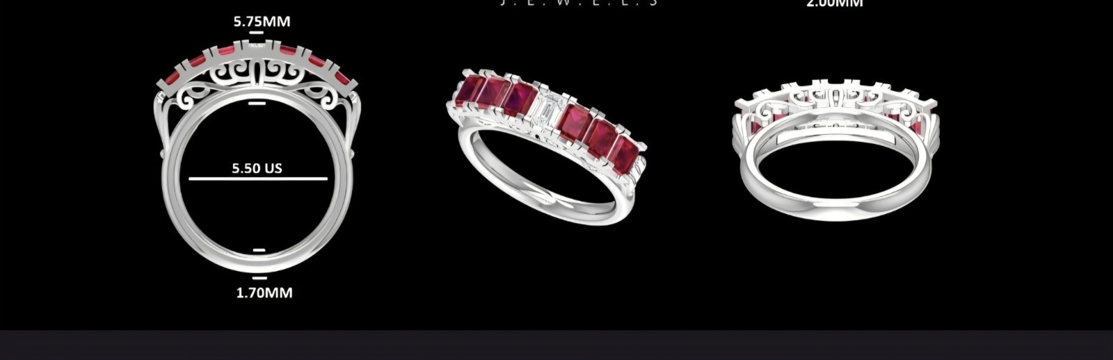 Custom Precious “RUBY & MOISSANITE Ring” Size 5.5