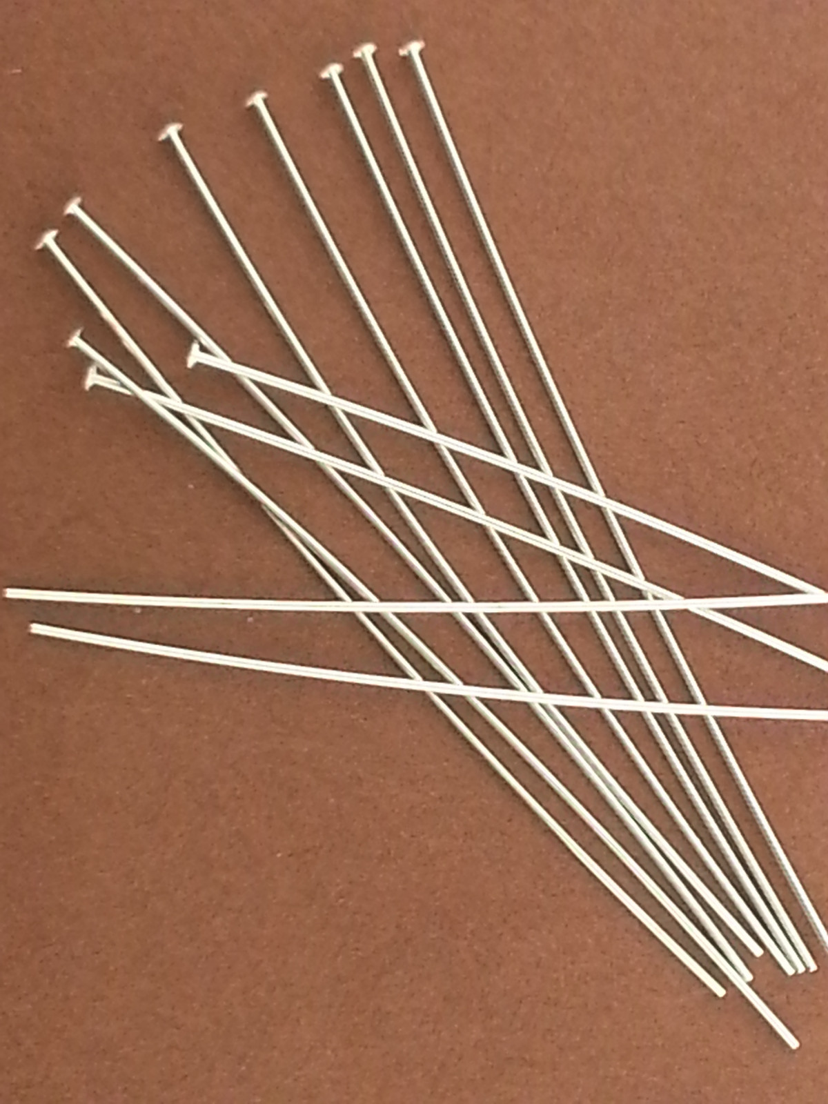 100-Sterling Silver.925 Head Pins.2″ 24 gauge.Domed Heads.DIY Earrings.Wholesale
