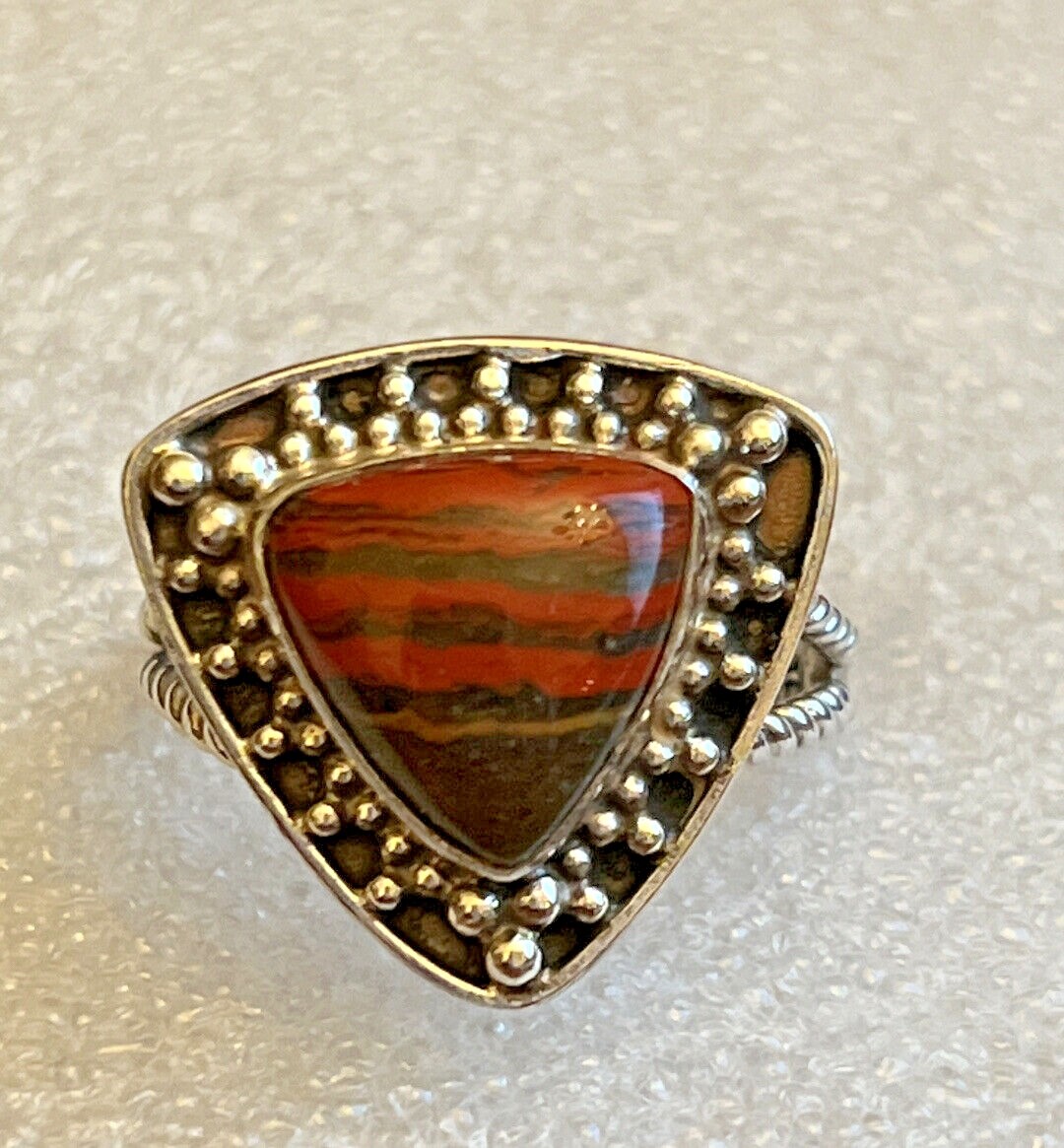 Australian Snake Skin Jasper Sterling Silver Ring (Size 10.0) TGW 4.48 cts.