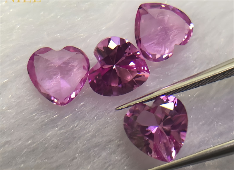 High hardness HEART PINK SAPPHIRE LAB-CREATED AAAAA+ LOOSE GEMSTONE 1pcs