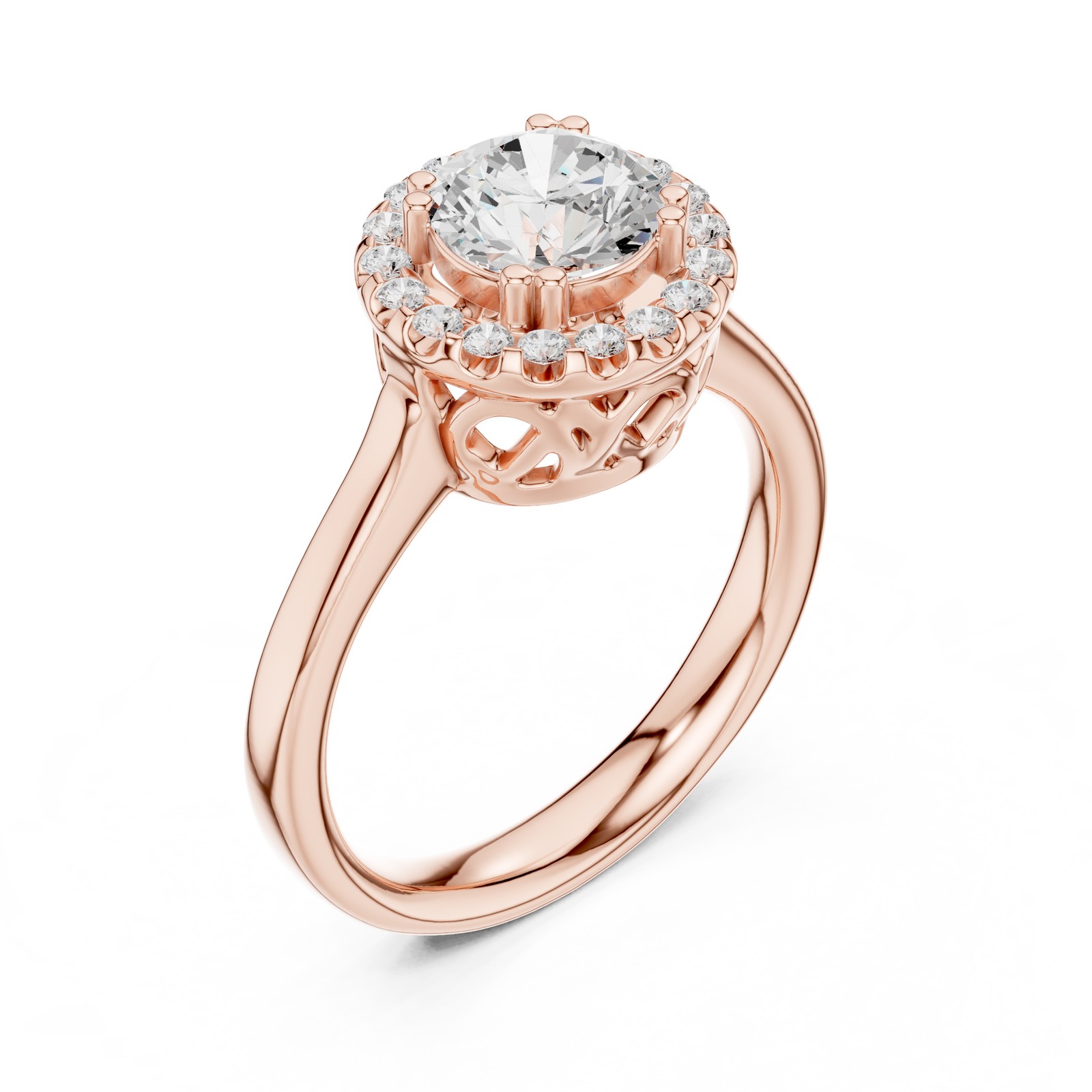 1.16 Ct Natural Diamond Perfect Romantic Wedding Jewellery Ring 14k Gold Over