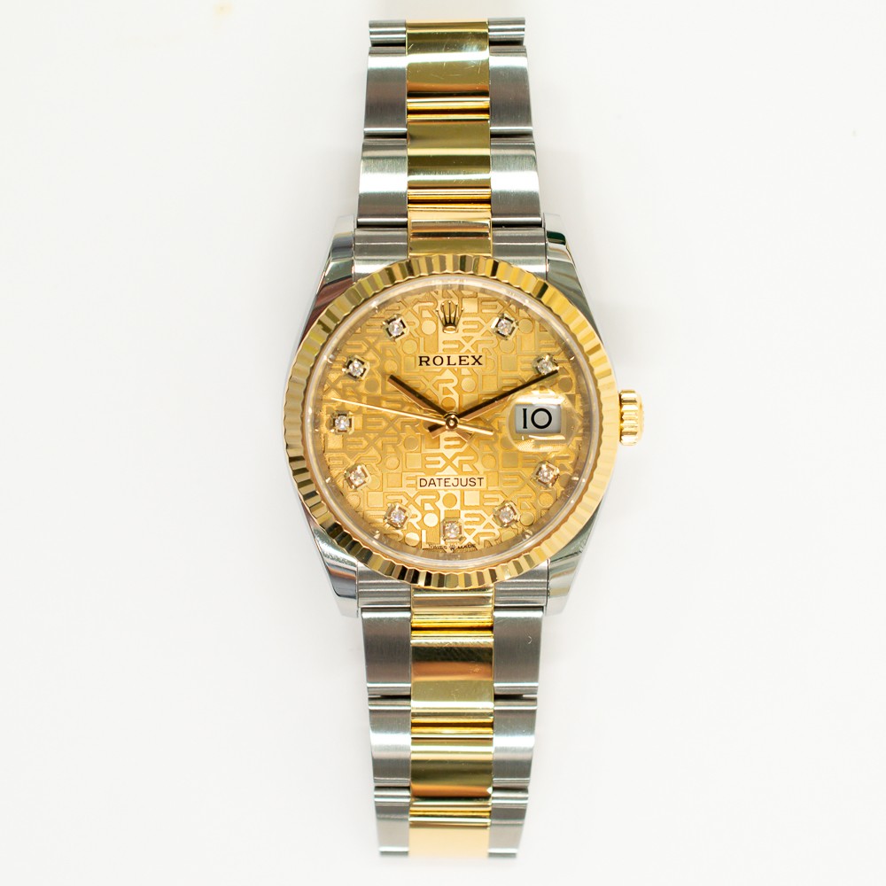 2021 Rolex Datejust 36, 126233, Steel & Gold, Champagne Jubilee Diamond Dial,…