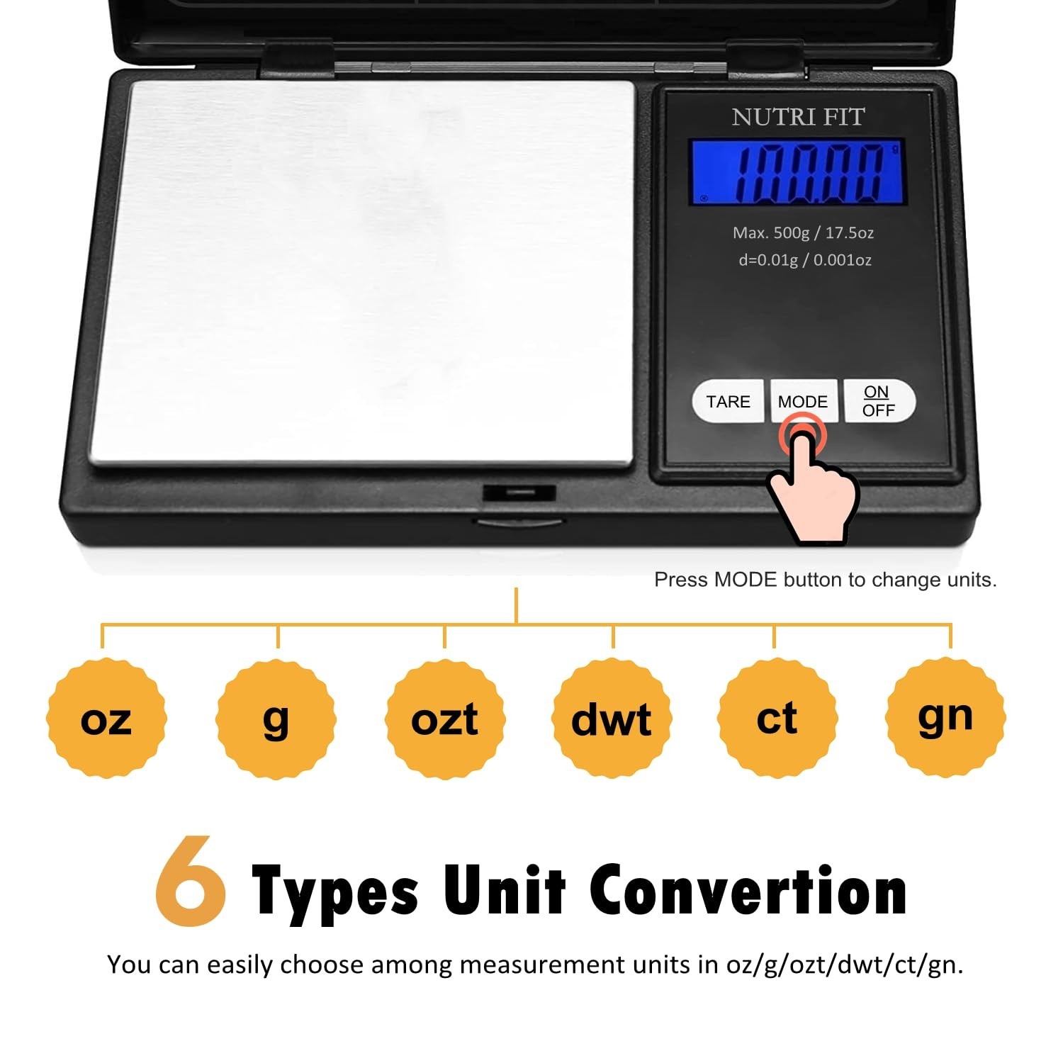 Lightweight 500g Digital Scale – Auto Shut Off & TARE Function for Ease of Use
