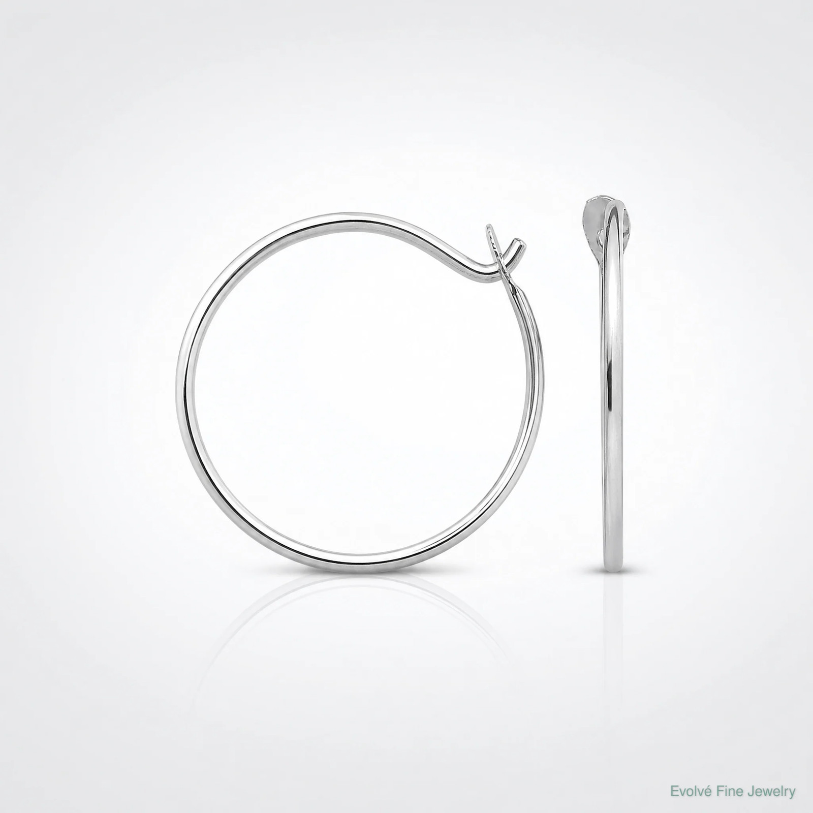 14K White Gold Sm. Endless Hoop Earrings