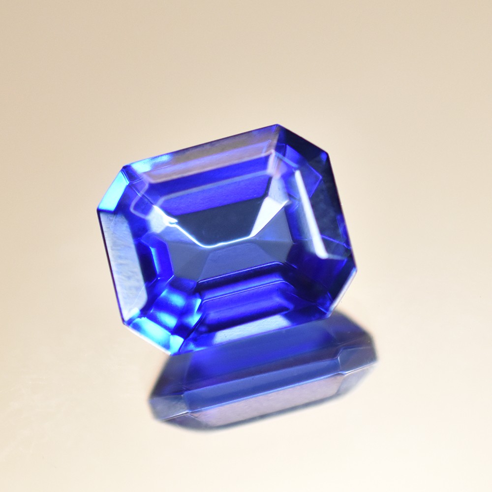 7.70 Ct CERTIFIED Myanmar Natural Blue Sapphire Emerald Cut Loose GEMSTONE