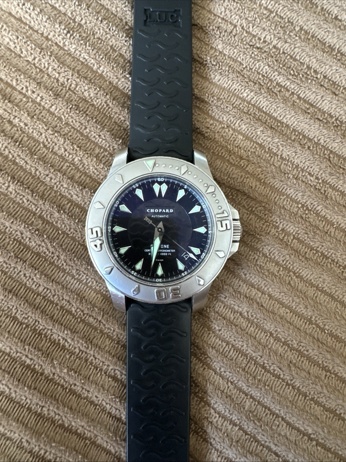Chopard L.U.C. Pro One Automatic 300m Diver 42mm Black Dial Rubber Strap