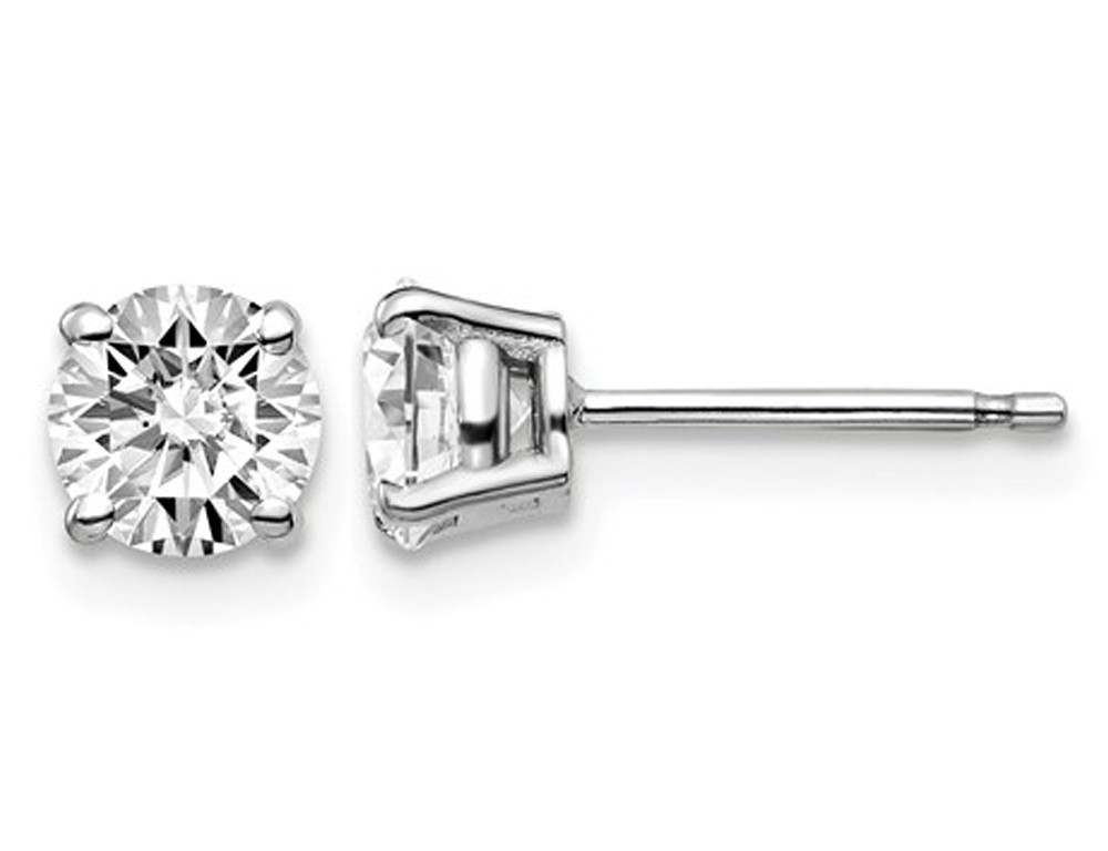 1.00 Carat (ctw VS2-Si1, D-E-F) Lab Grown Diamond Solitaire Earrings 14K Gold