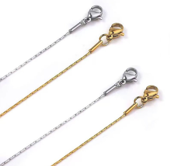 0.8/1/1.3mm Man Woman Silver Gold Stainless Steel Fancy Chains Necklaces