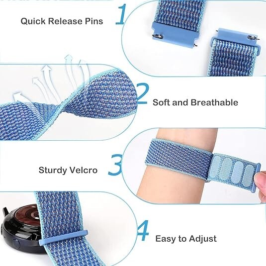 2 Packs Nylon Band Replacement for Gizmo Watch 3 2 1/Gabb Watch20mm Breathable