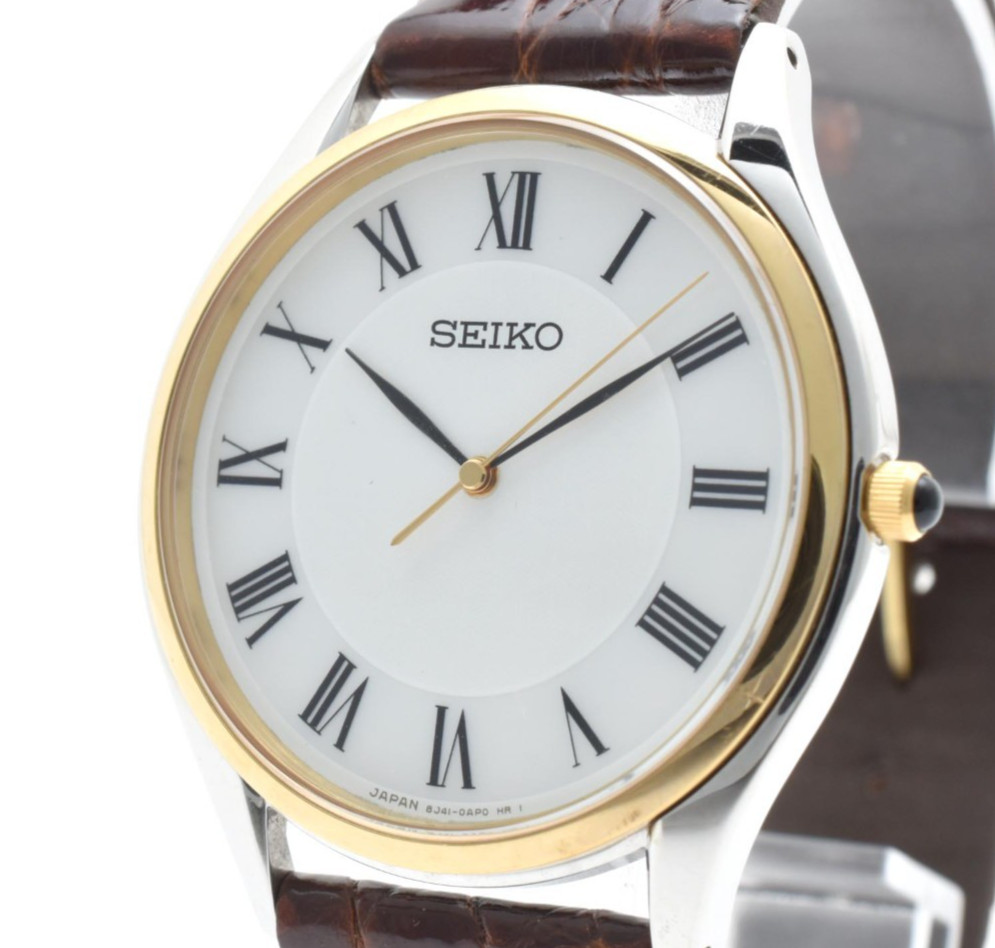 ▶️ SEIKO Dolce 8J41-0AJ0 SACM150 Quartz Shell Round Men’s Watch JAPAN