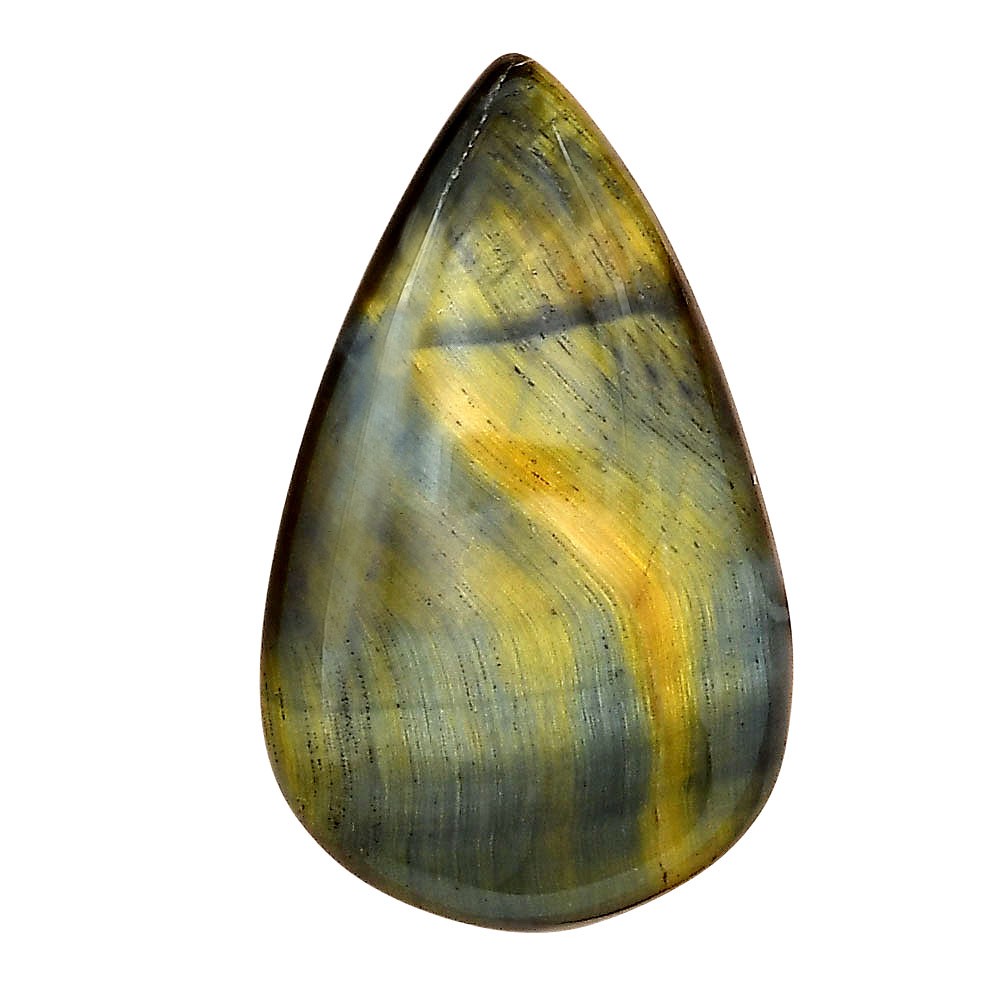 Natural Blue Tiger Eye 36x22x6 mm Pear Shape Polished Loose Gemstone LS01382-17