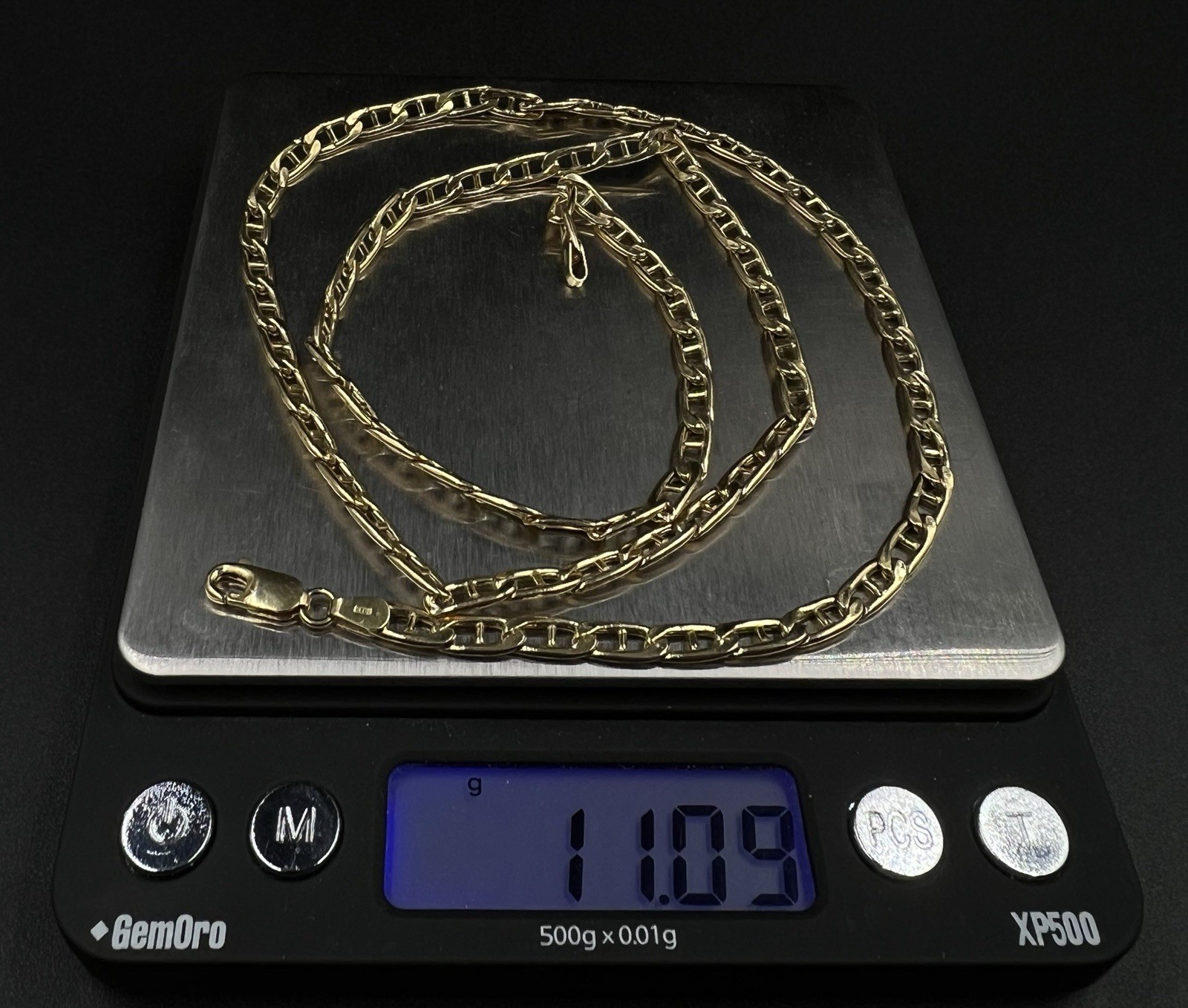 24” 10K Hollow Yellow Gold Diamond Cut Gucci Mariner Chain 11.07g | 4.3MM Italy