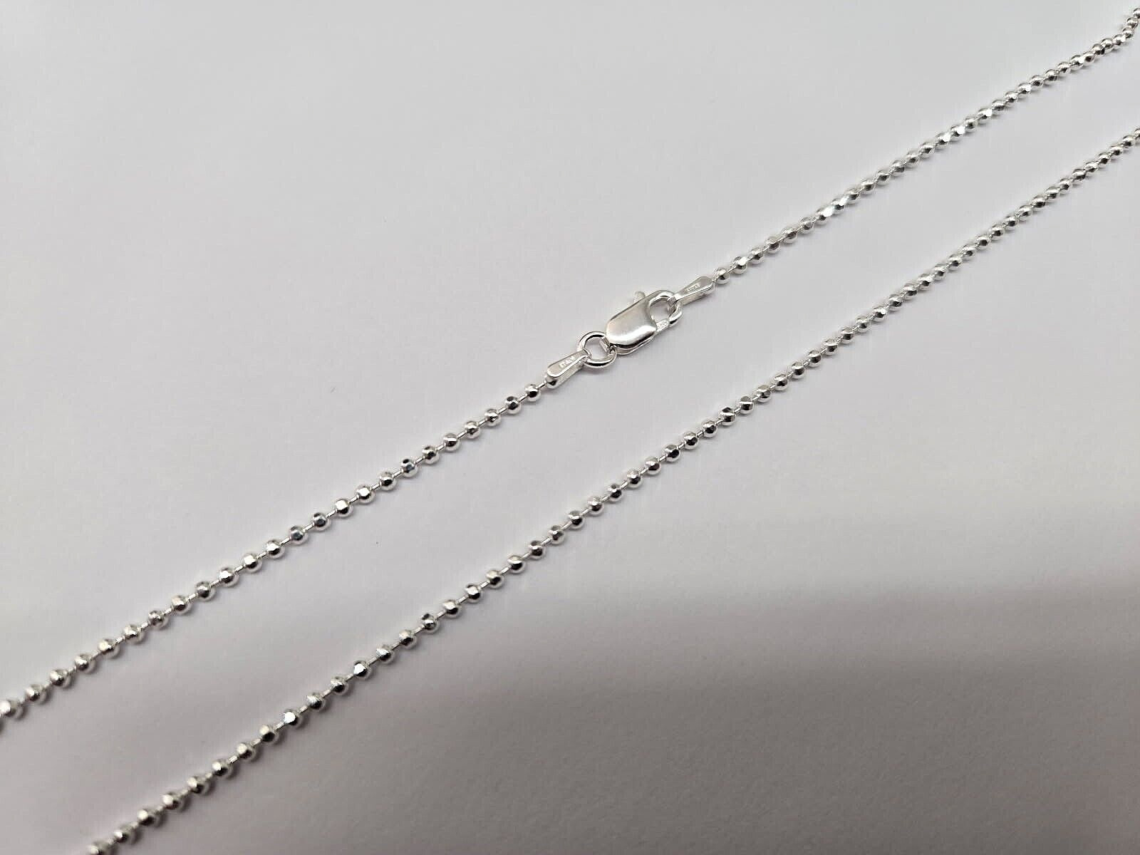925 Sterling Silver Faceted Pallini Bead Ball Chain Necklace Bracelet 1.8mm