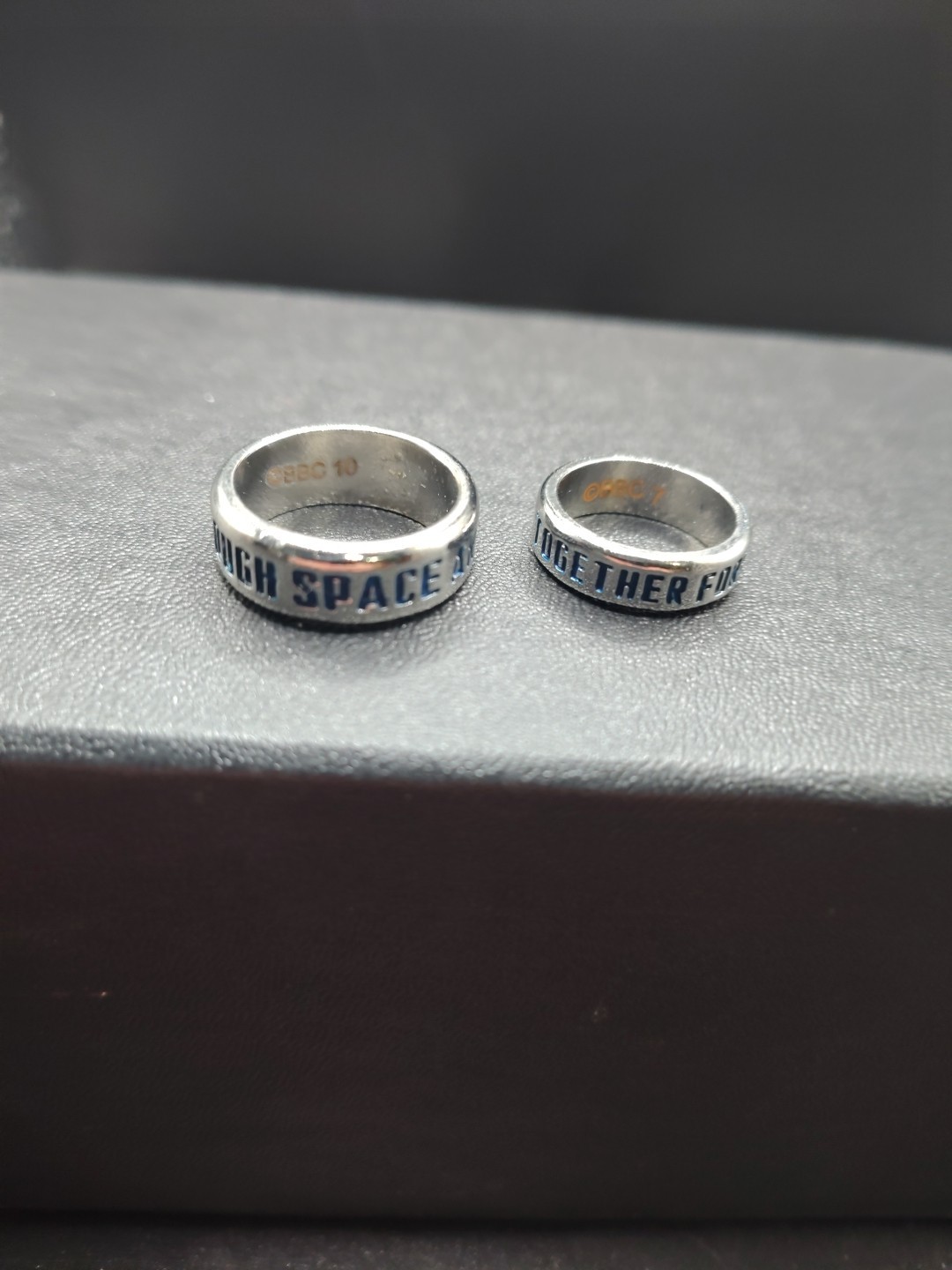 Doctor Who Companion Ring Set Stainless Steel Sizes 7 & 10 New In Box Unused
