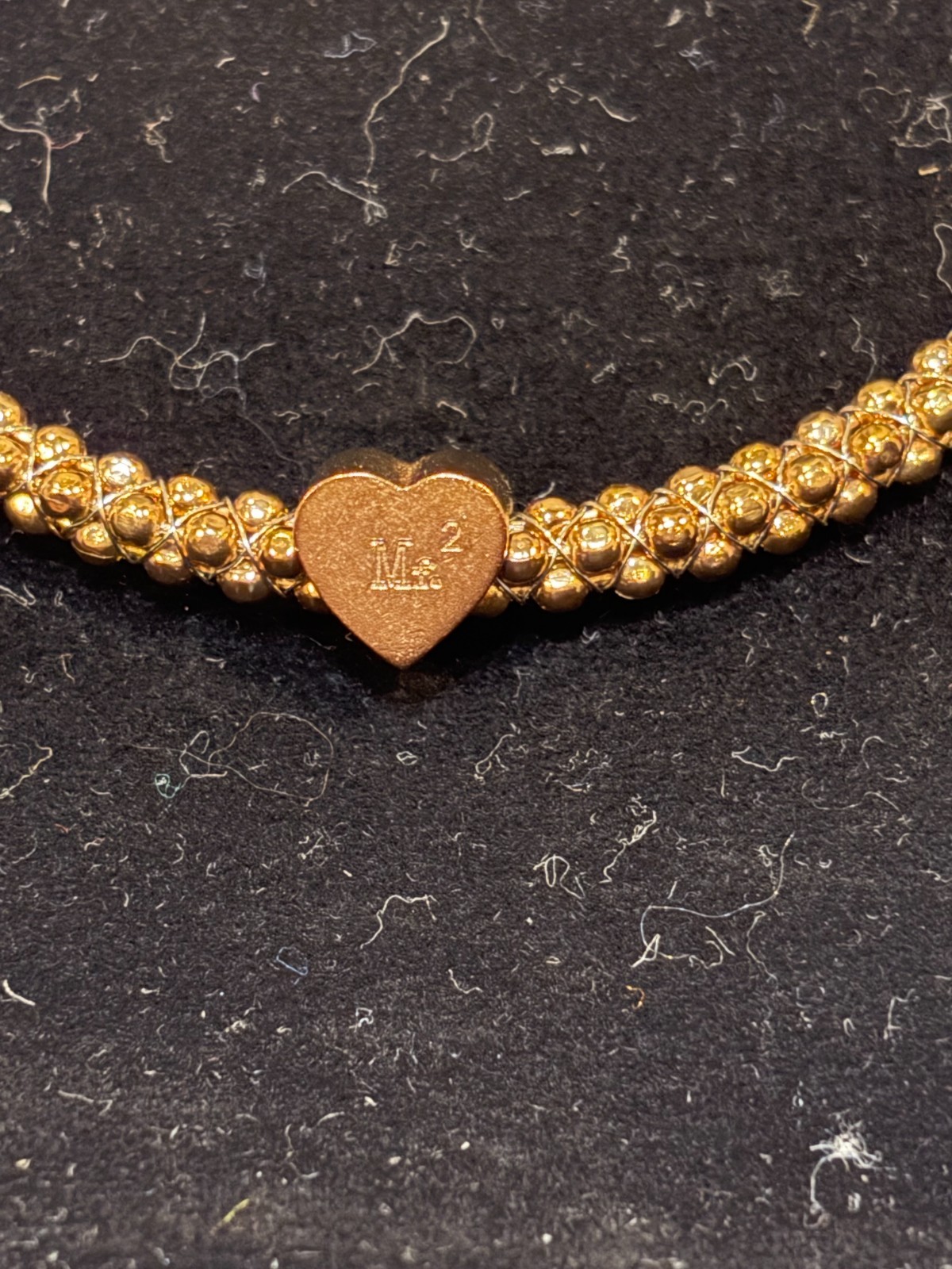 Mignon Faget, Rose Gold Halo Bangle, Faceted, Size M, Pink Heart Accent Charm