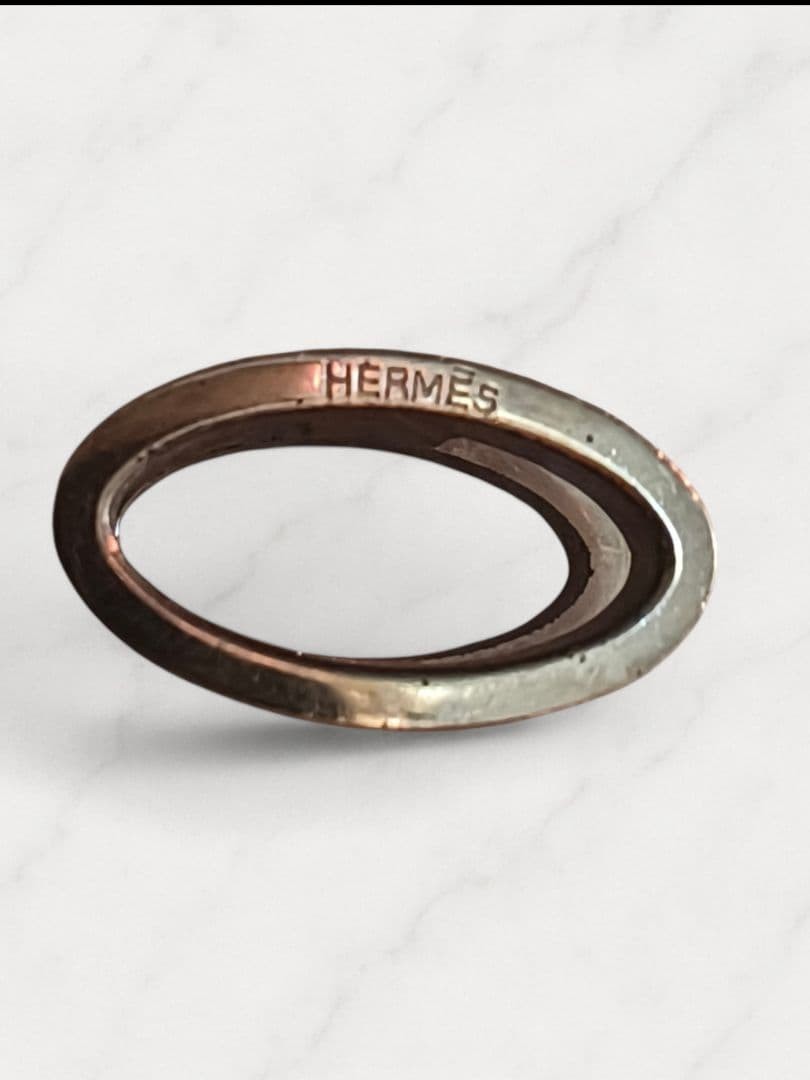 HERMES H Logo Necklace Red Silver 925 Vintage Authentic From Japan