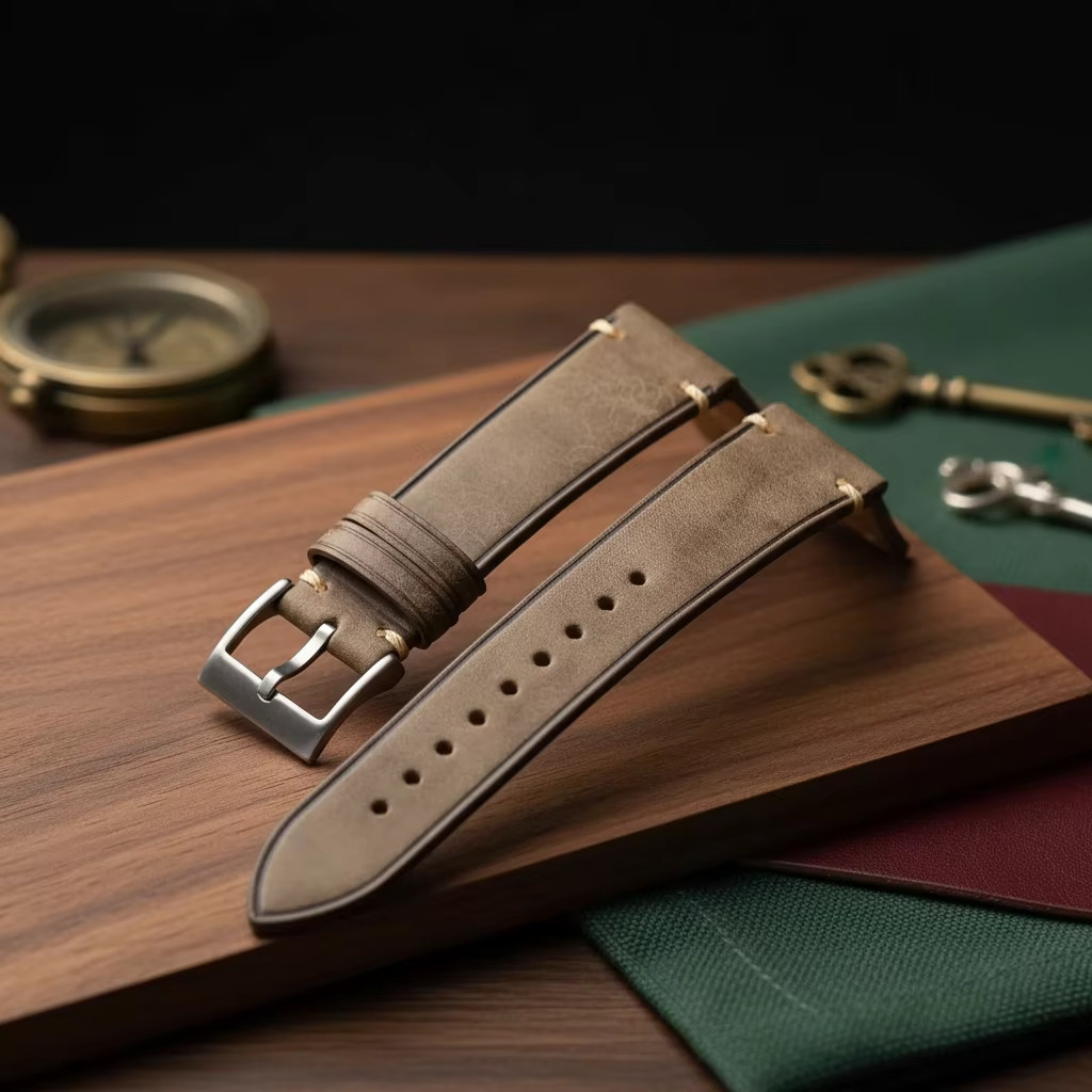 Handmade Italian Pueblo Leather Watch Strap 18-22mm Men’s Vintage Watch Band