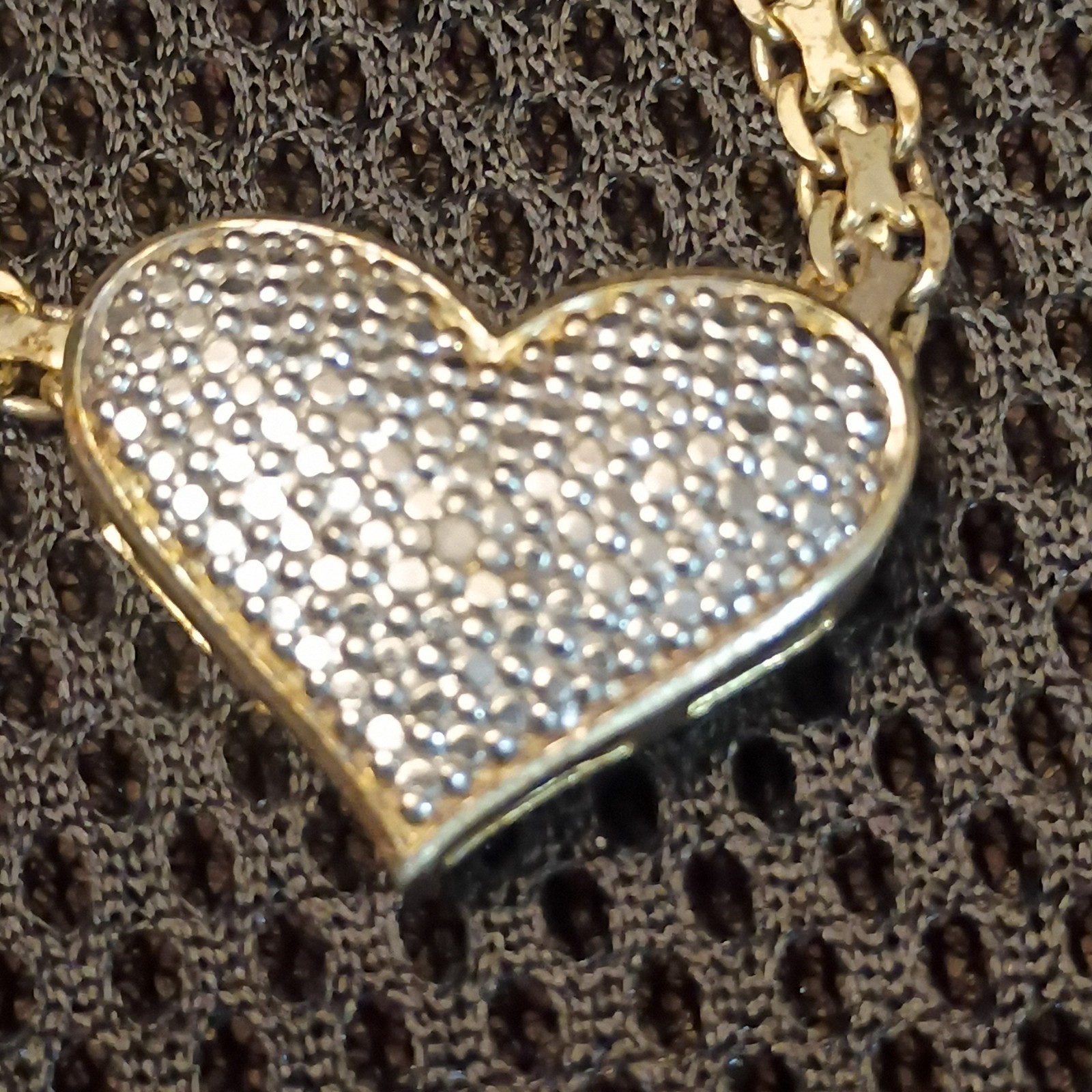925 FAS Italy Gold Tone Sterling Silver Heart Pendant Necklace