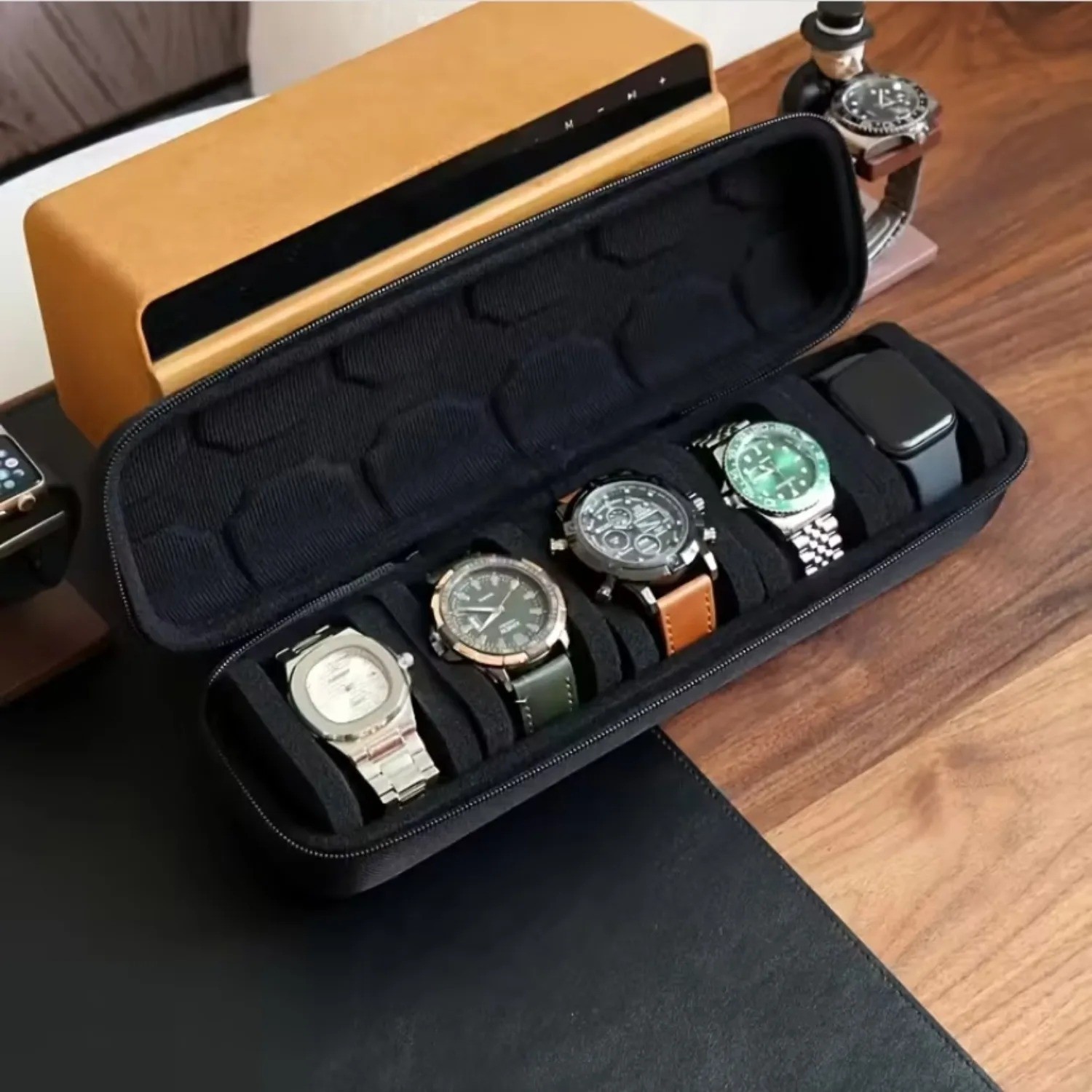 5 Slot Watch Travel Case Hard Shell Storage Organizer Box for Smart Watches