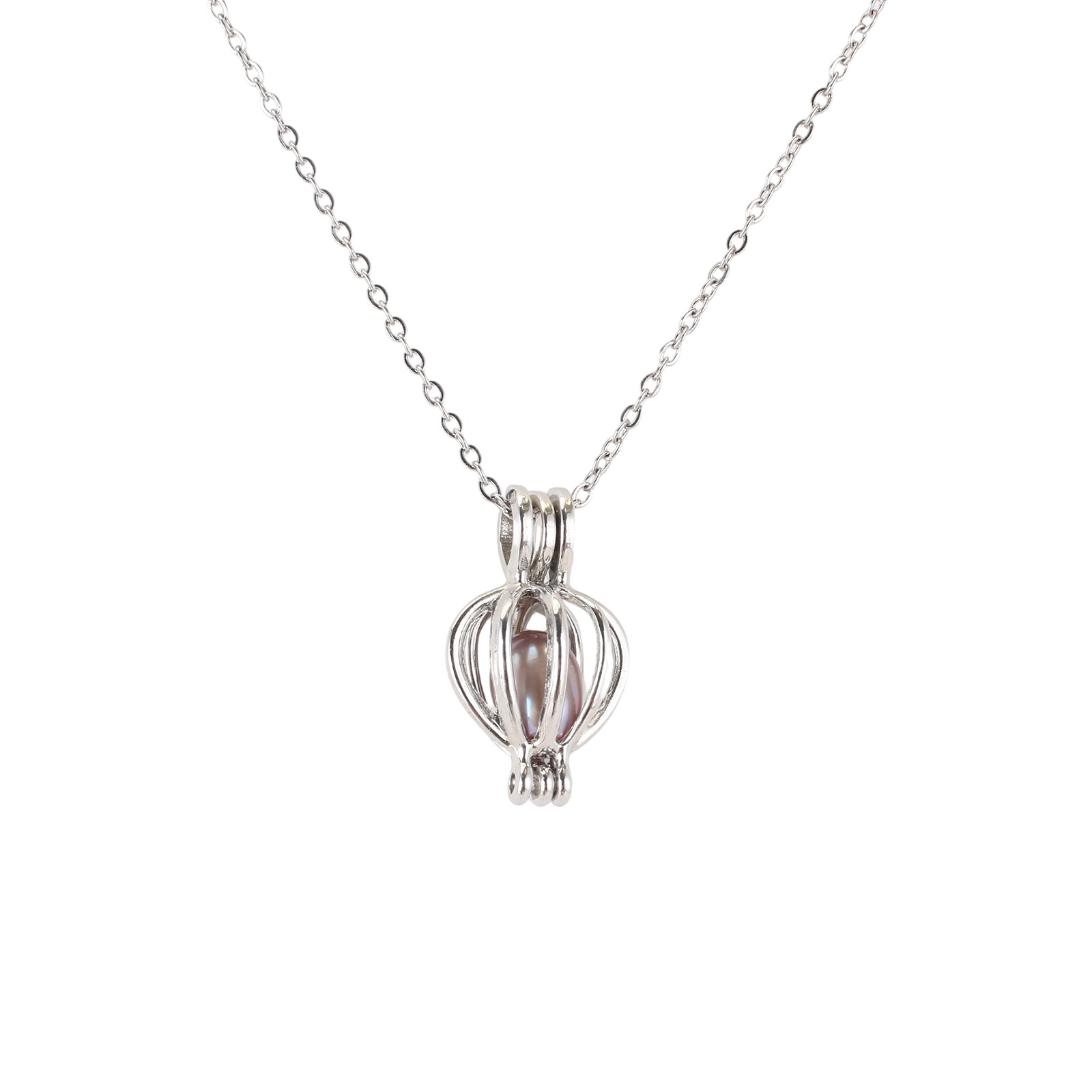 Pearl Clam Necklace With Stainless Steel Chain & Brass Fashion Jewelry For Women