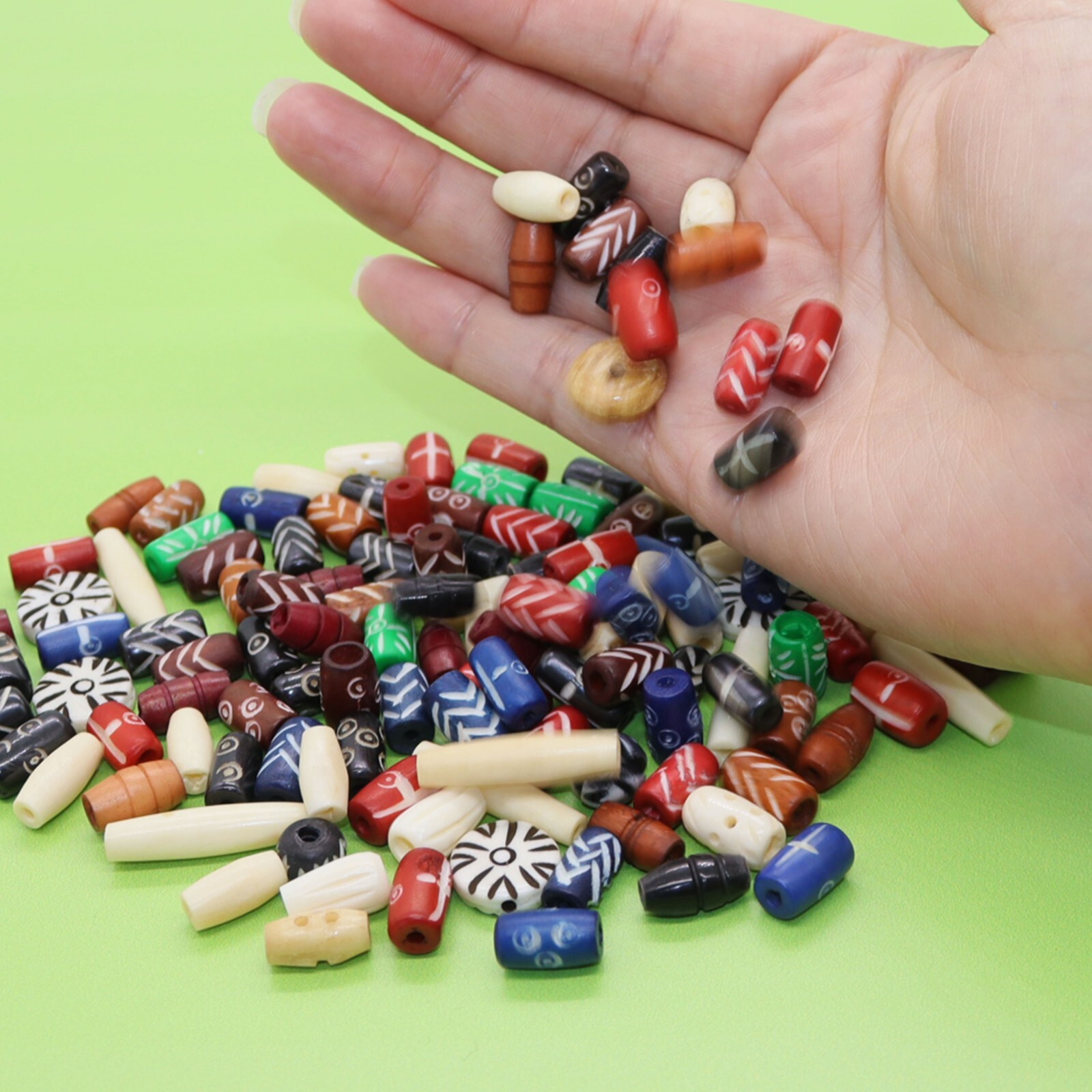 Fun-Weevz 120 PCS Assorted Bone Beads for Jewelry Making Adults