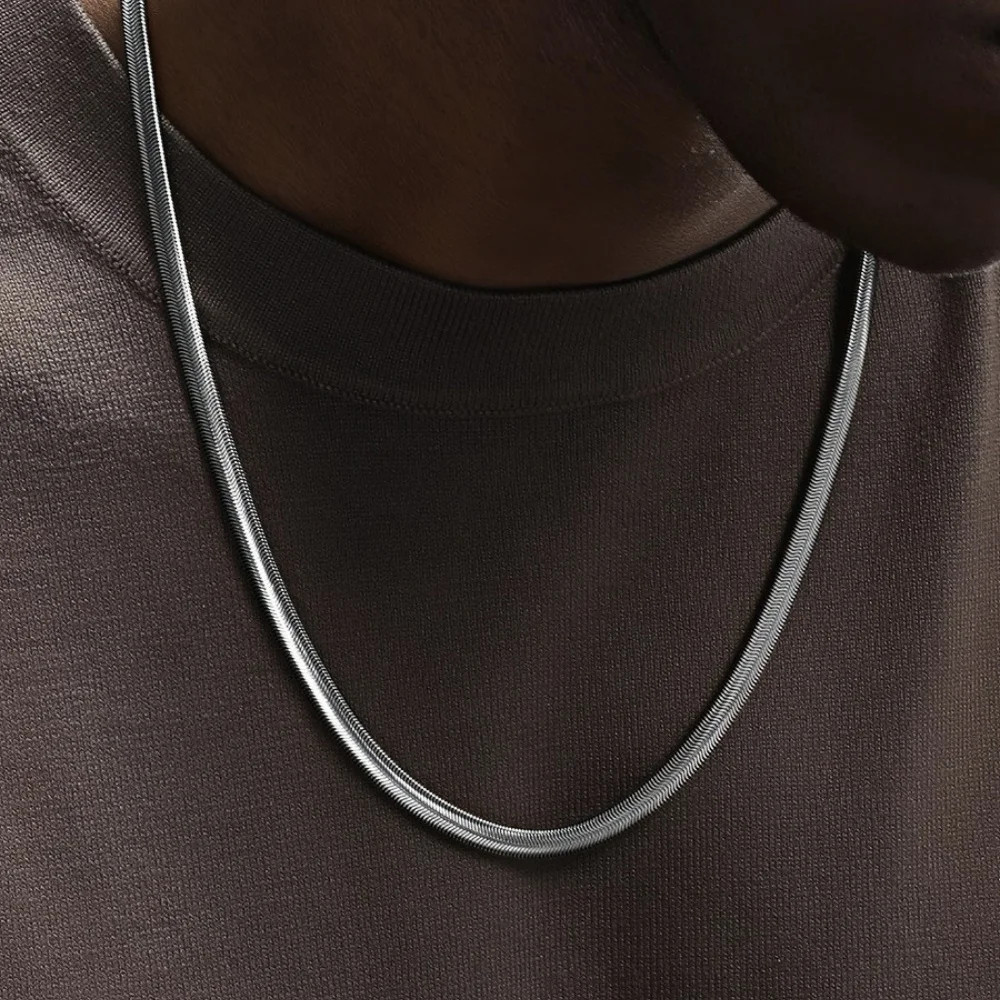 Silver Plated Flat Snake Chain 18- 24 In Necklace Men Women Jewelry 2-4 mm USA