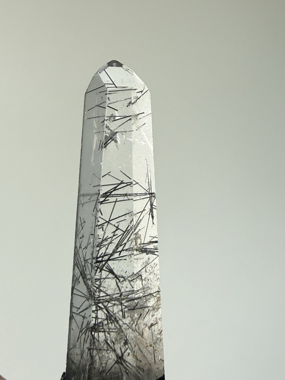 rutilated quartz point pendant necklace statement jewelry black rutile in Quartz