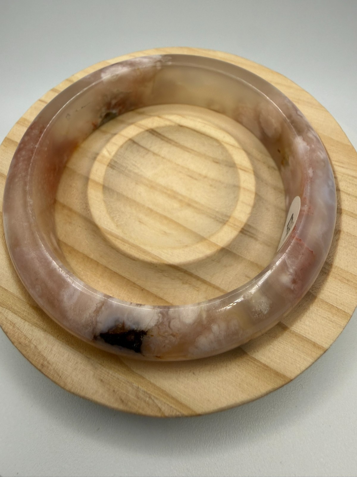 Natural Sakura Flower Agate Bangle – Size 58mm – B5-4181