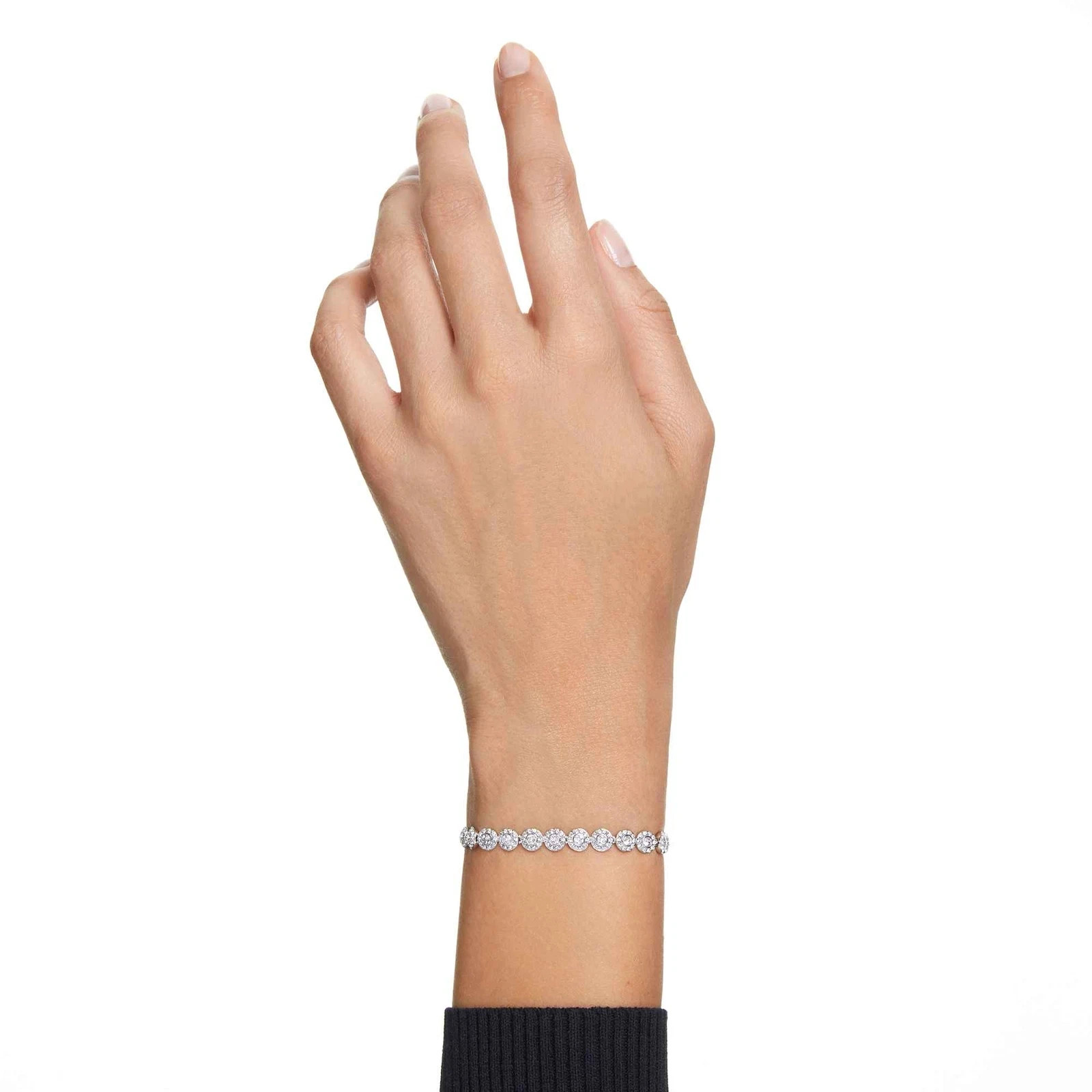 Swarovski Una Angelic Tennis Bracelet Round Cut, Small, White, Rhodium Plated