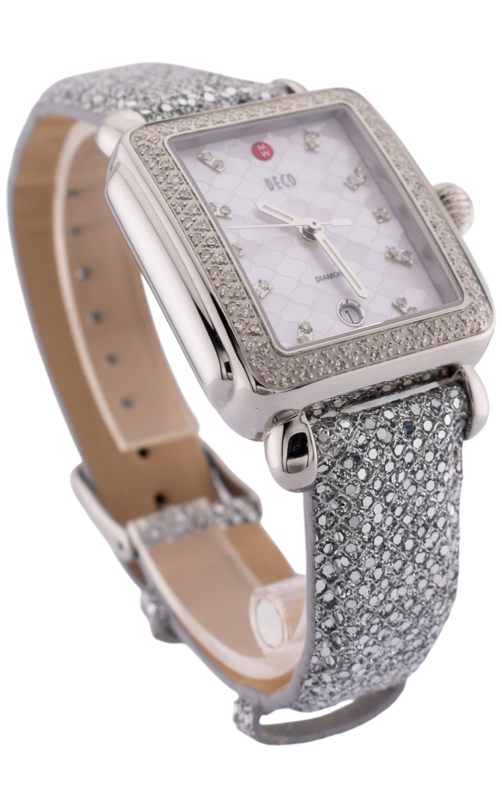 New Michele Deco Mosaic Mother of Pearl Diamond Dial Diamond Watch MW06T01A1046