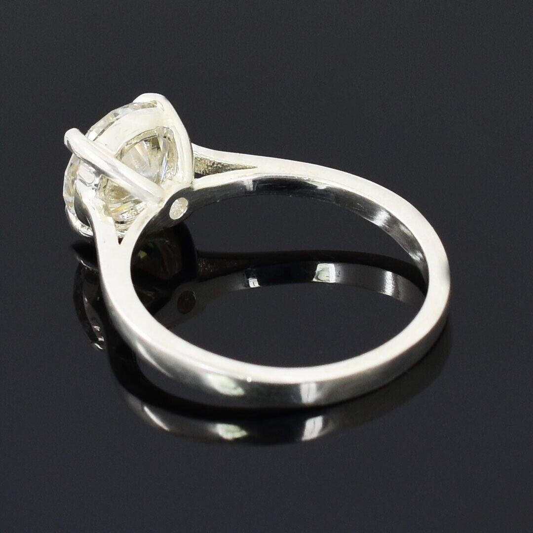 1.90 Ct Certified Treated Off White Diamond Solitaire Promise Ring In 925 Silver