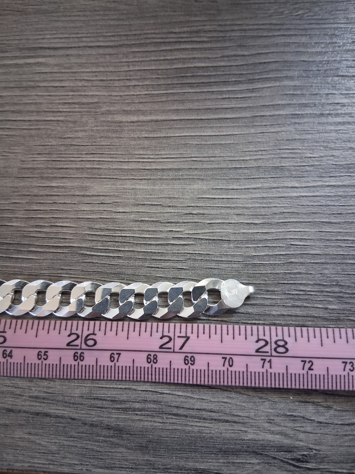 cadena de plata 925 Italiana 26″ larga 10mm 925 silver chain made in Italy