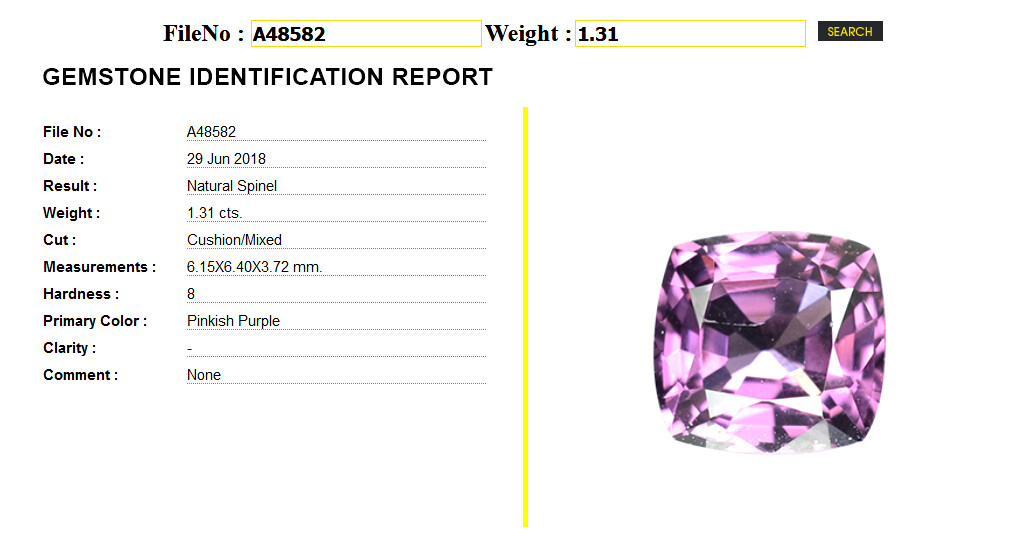 VS 1.31 cts 6.15×6.40mm Antique-cut Natural Pinkish Purple Spinel, M’GOK
